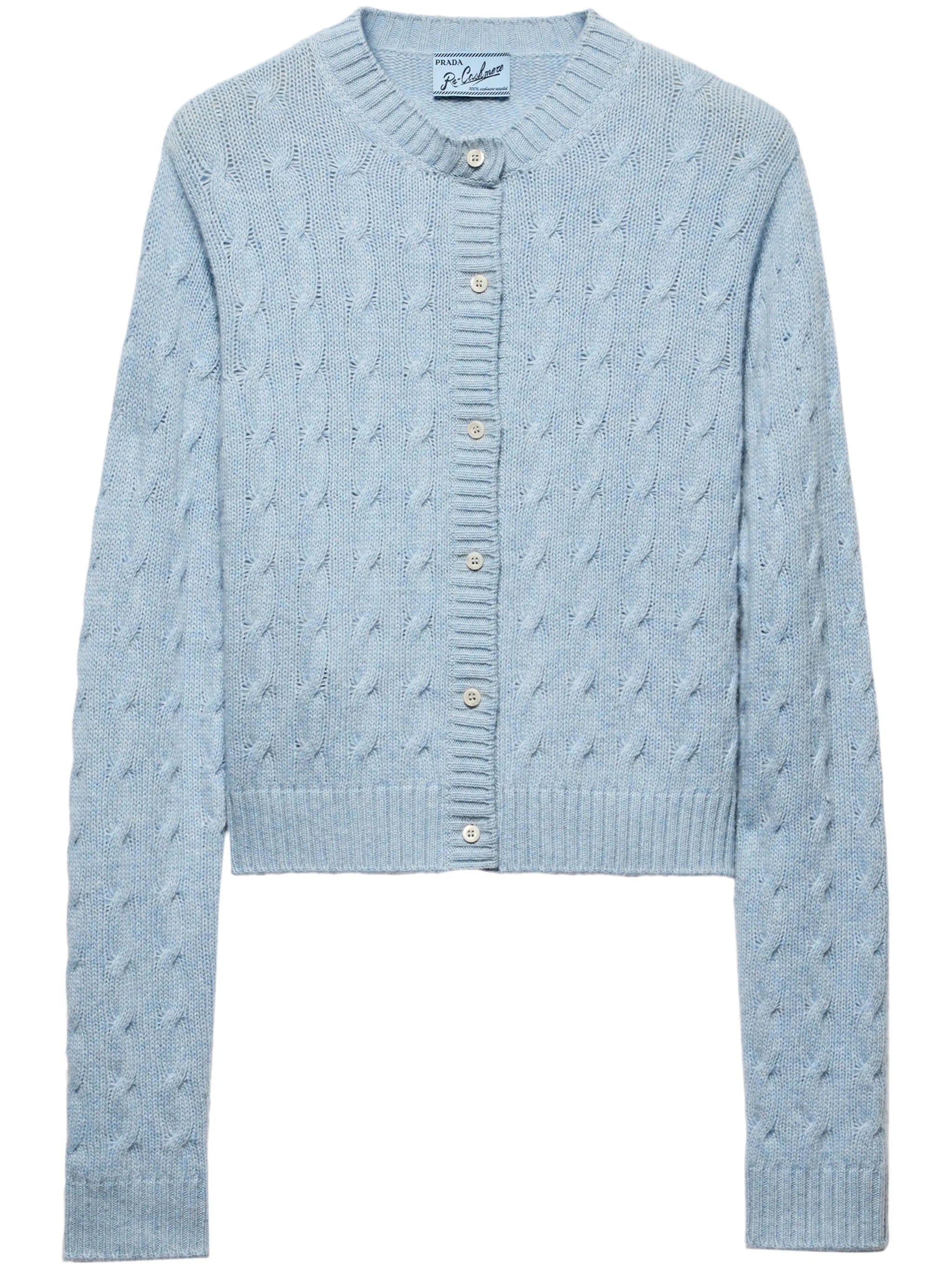 cable-knit buttoned cardigan