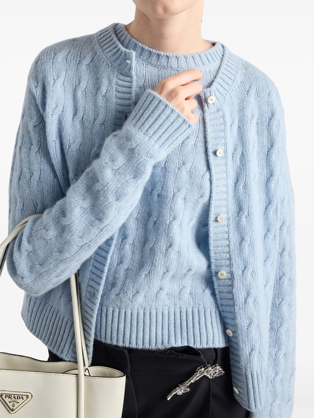 cable-knit re-cashmere sweater