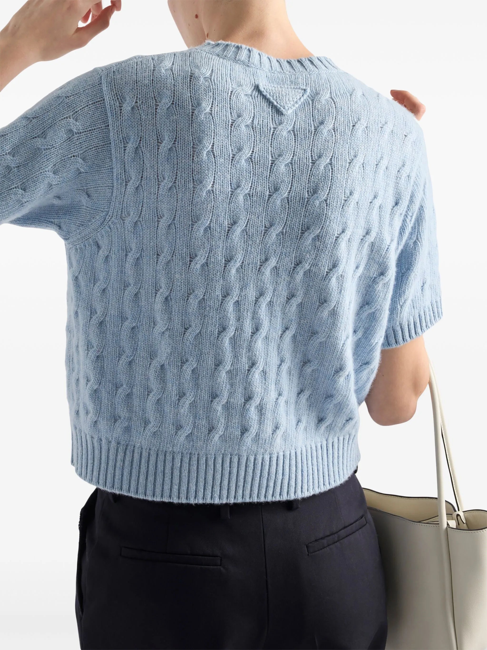 cable-knit re-cashmere sweater