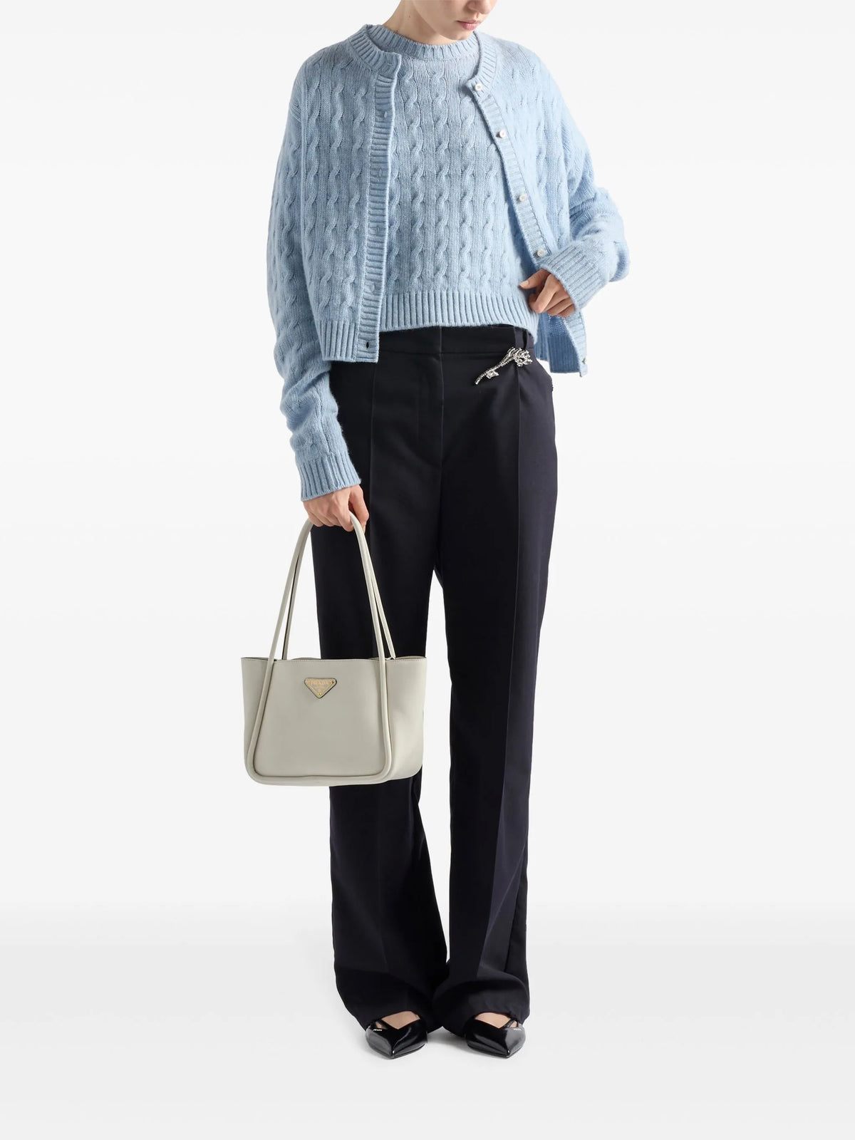 cable-knit re-cashmere sweater