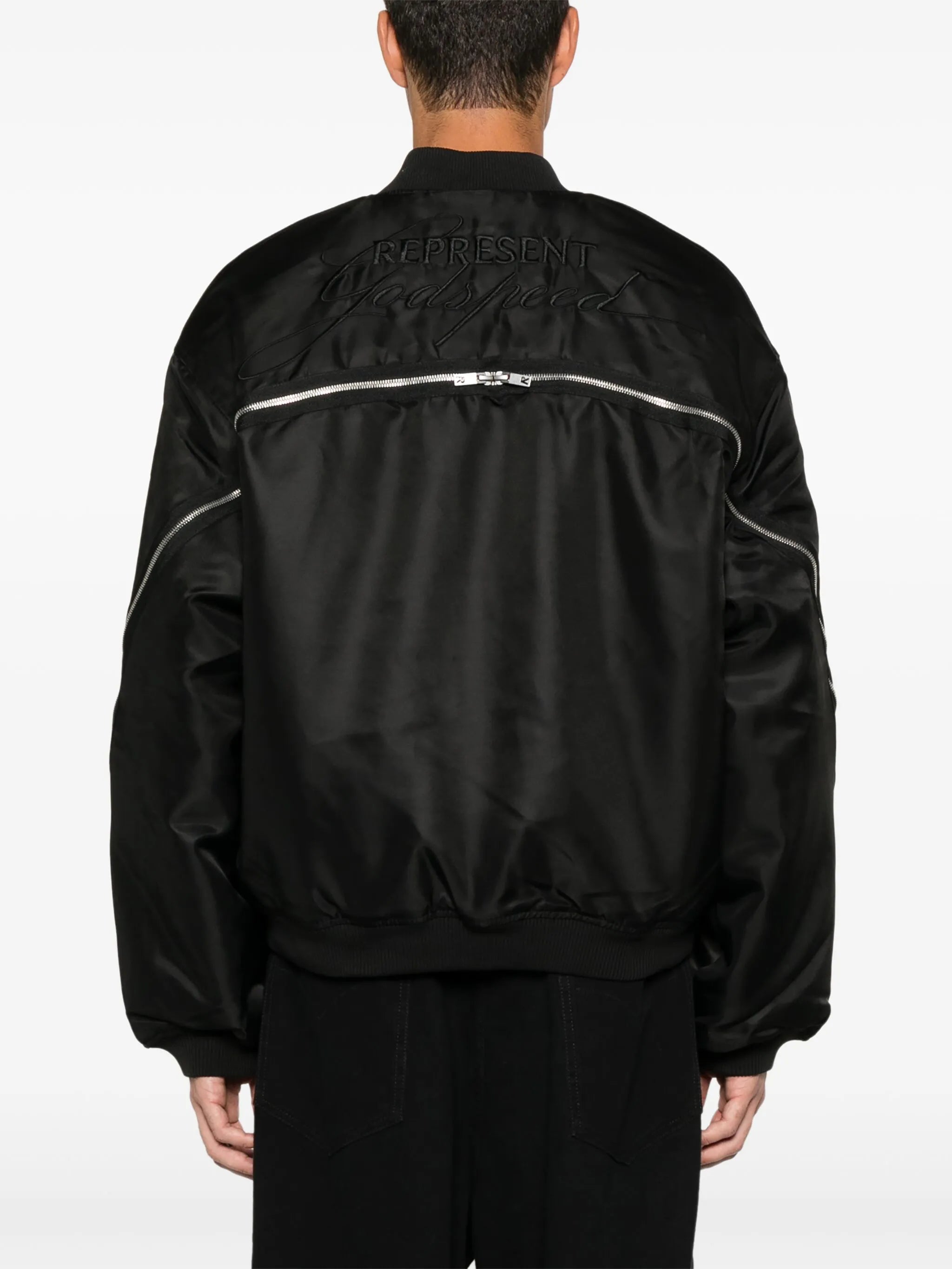 zip-detail bomber jacket