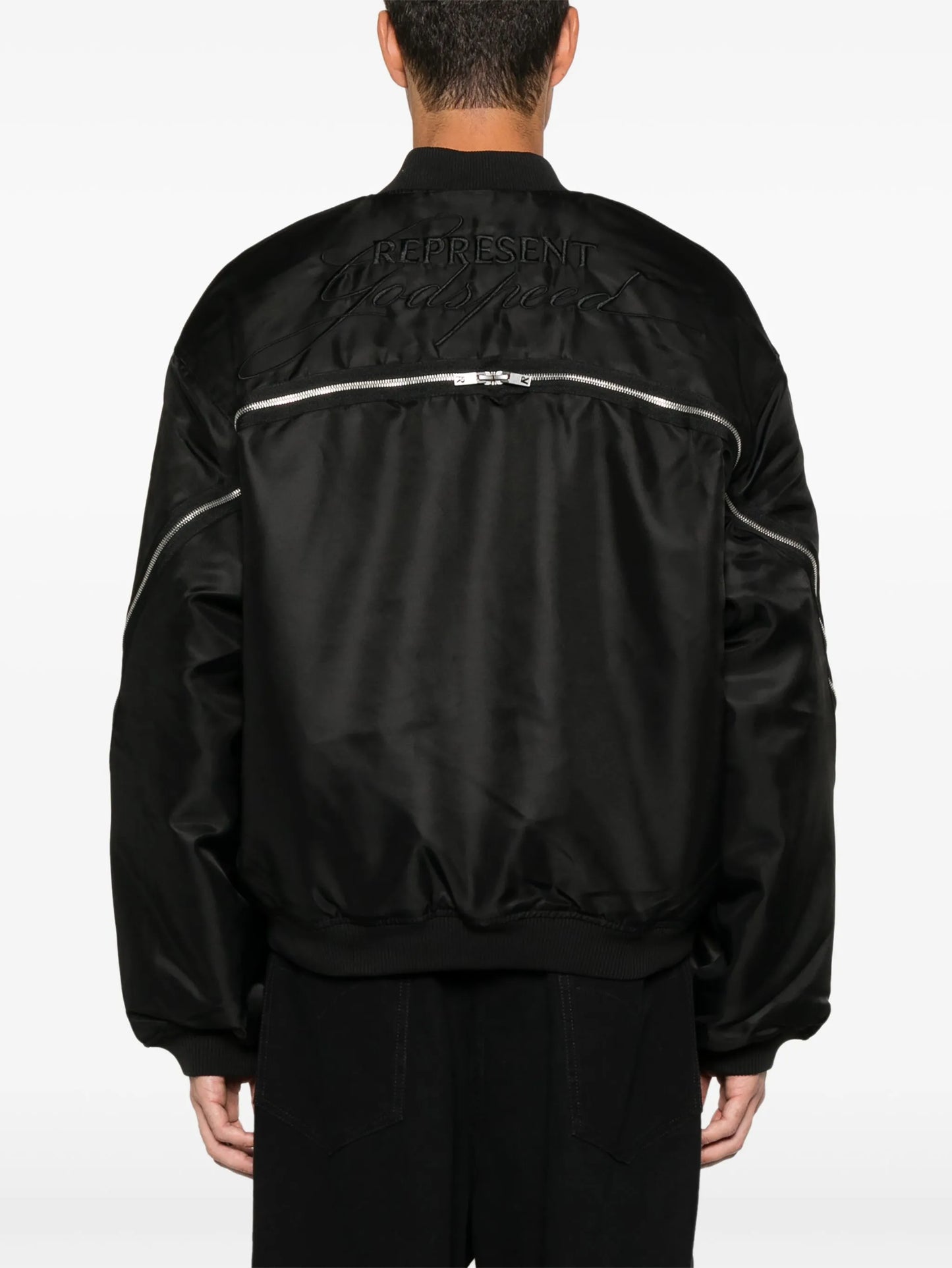 zip-detail bomber jacket