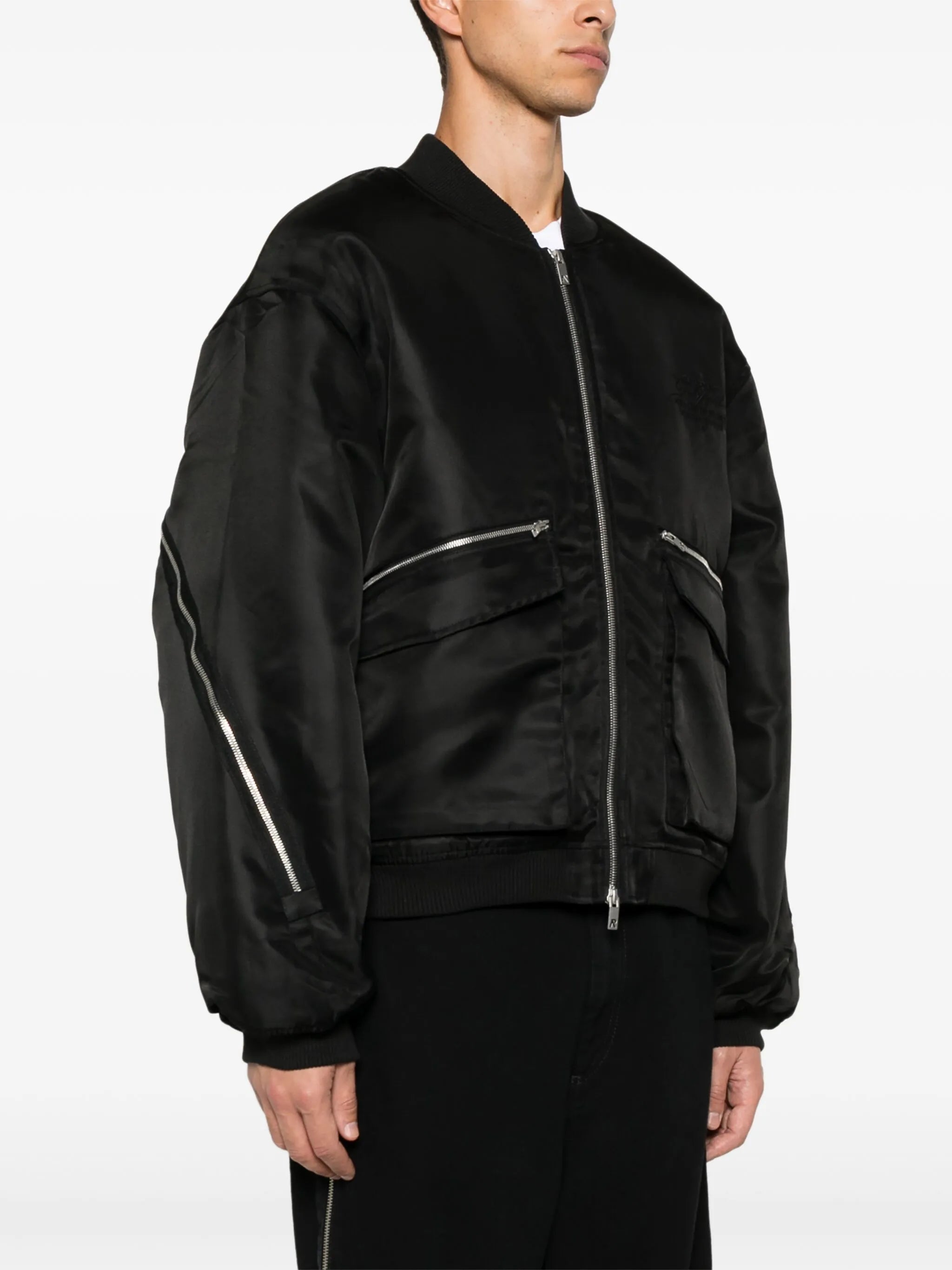 zip-detail bomber jacket