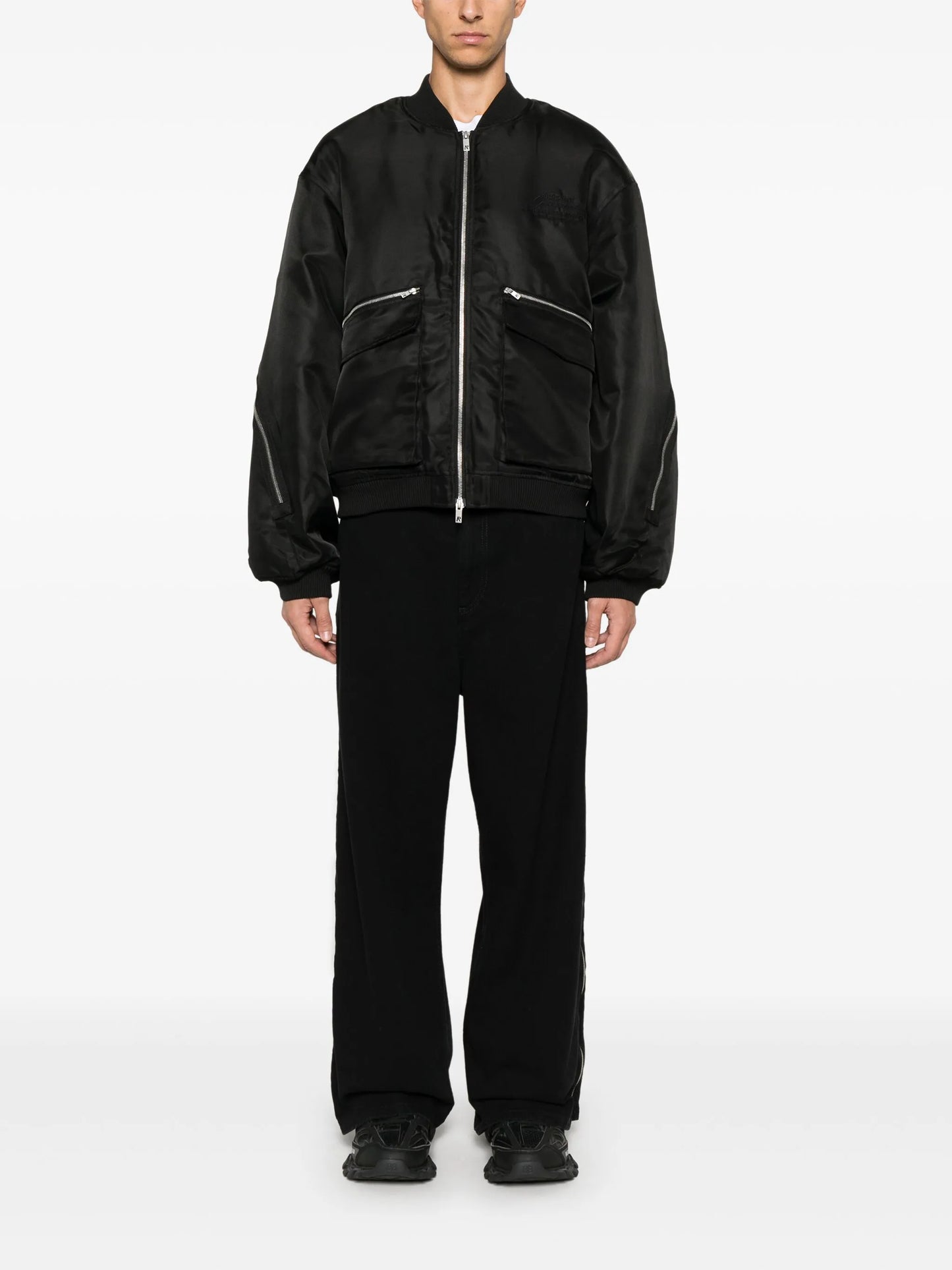 zip-detail bomber jacket