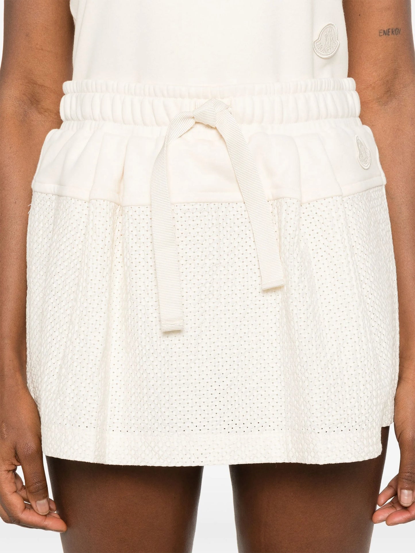 textured mini skirt