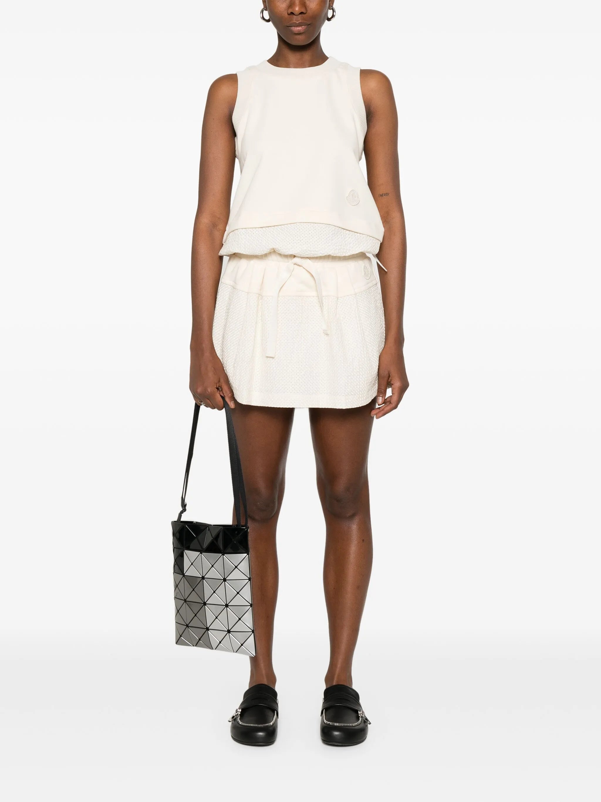 textured mini skirt