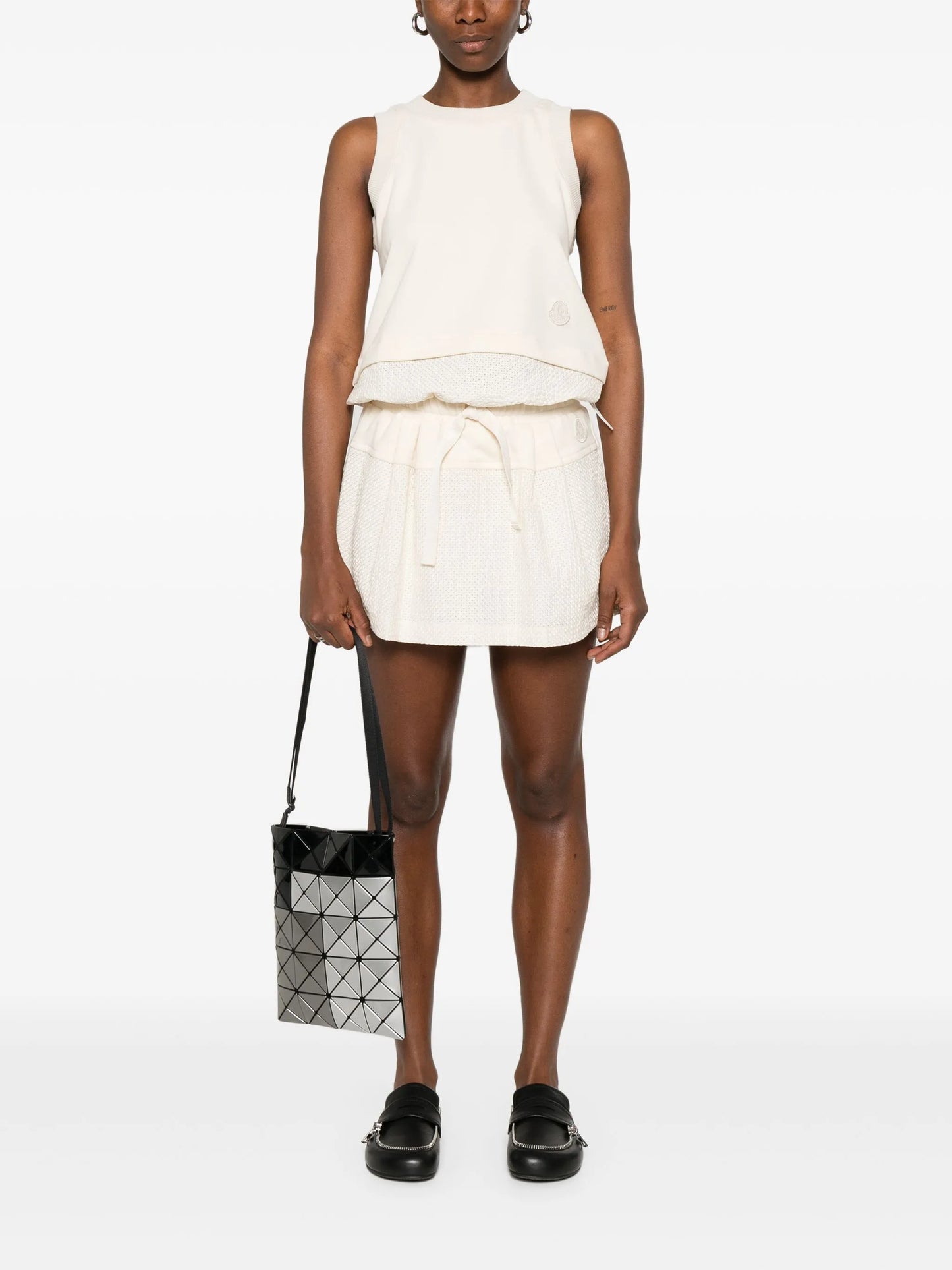 textured mini skirt