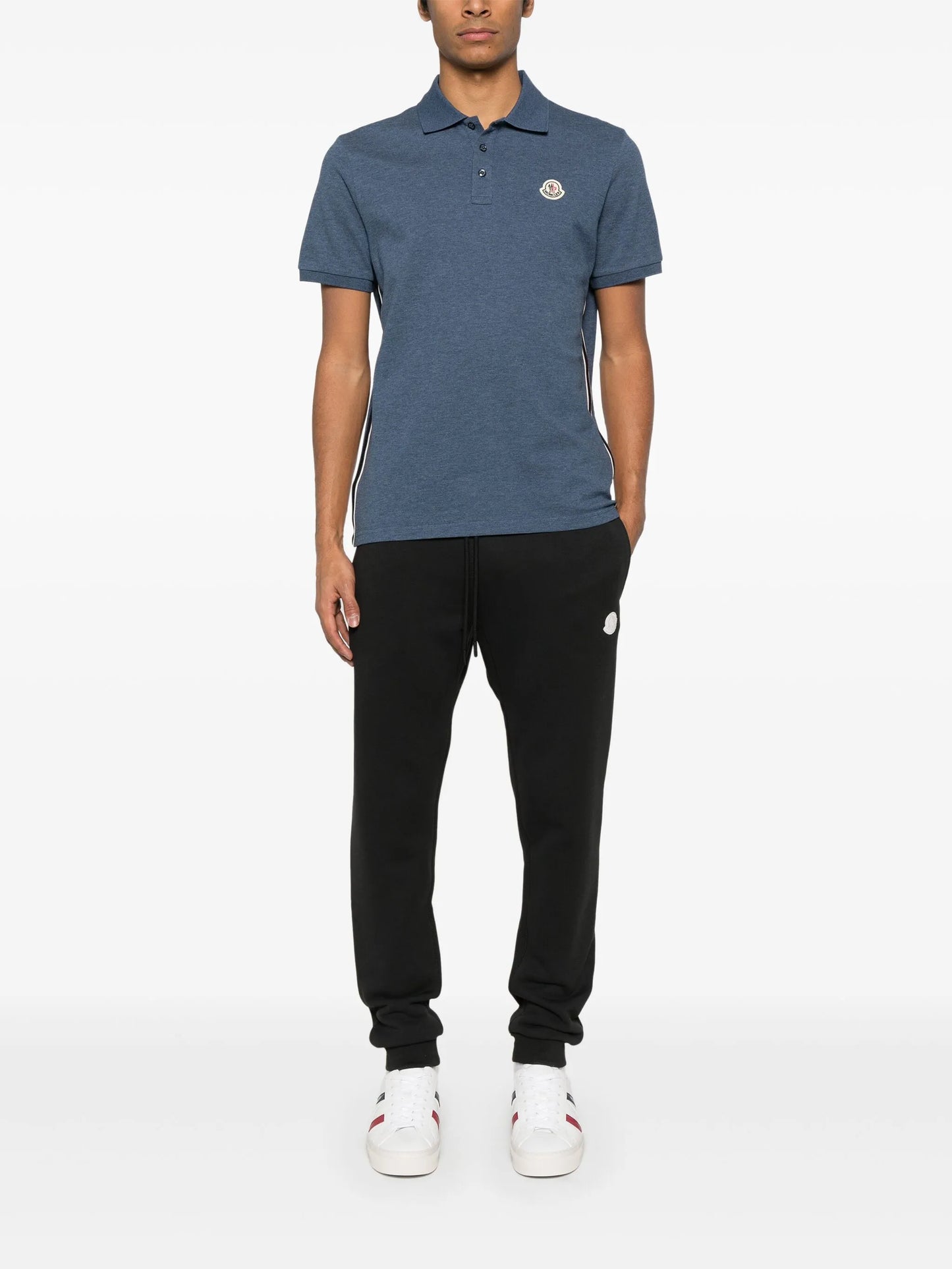 logo-patch polo shirt