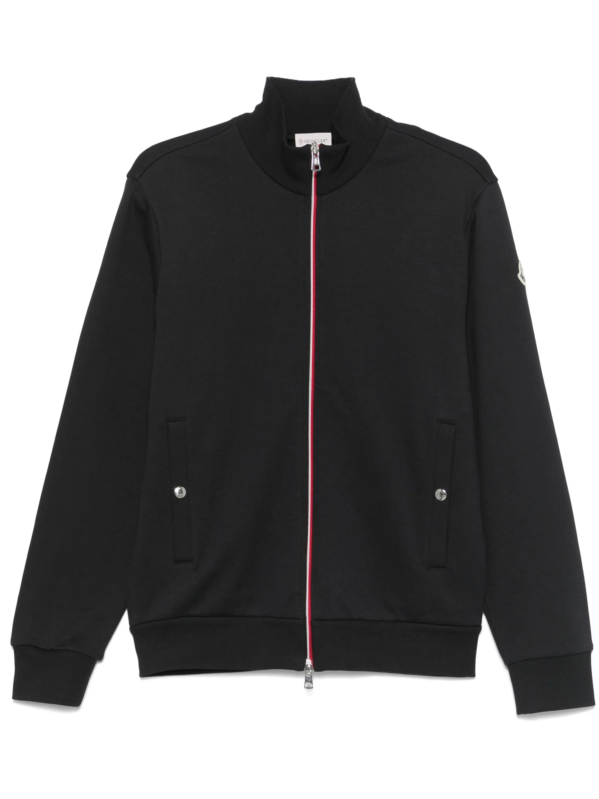tricolour-trim cotton sweater