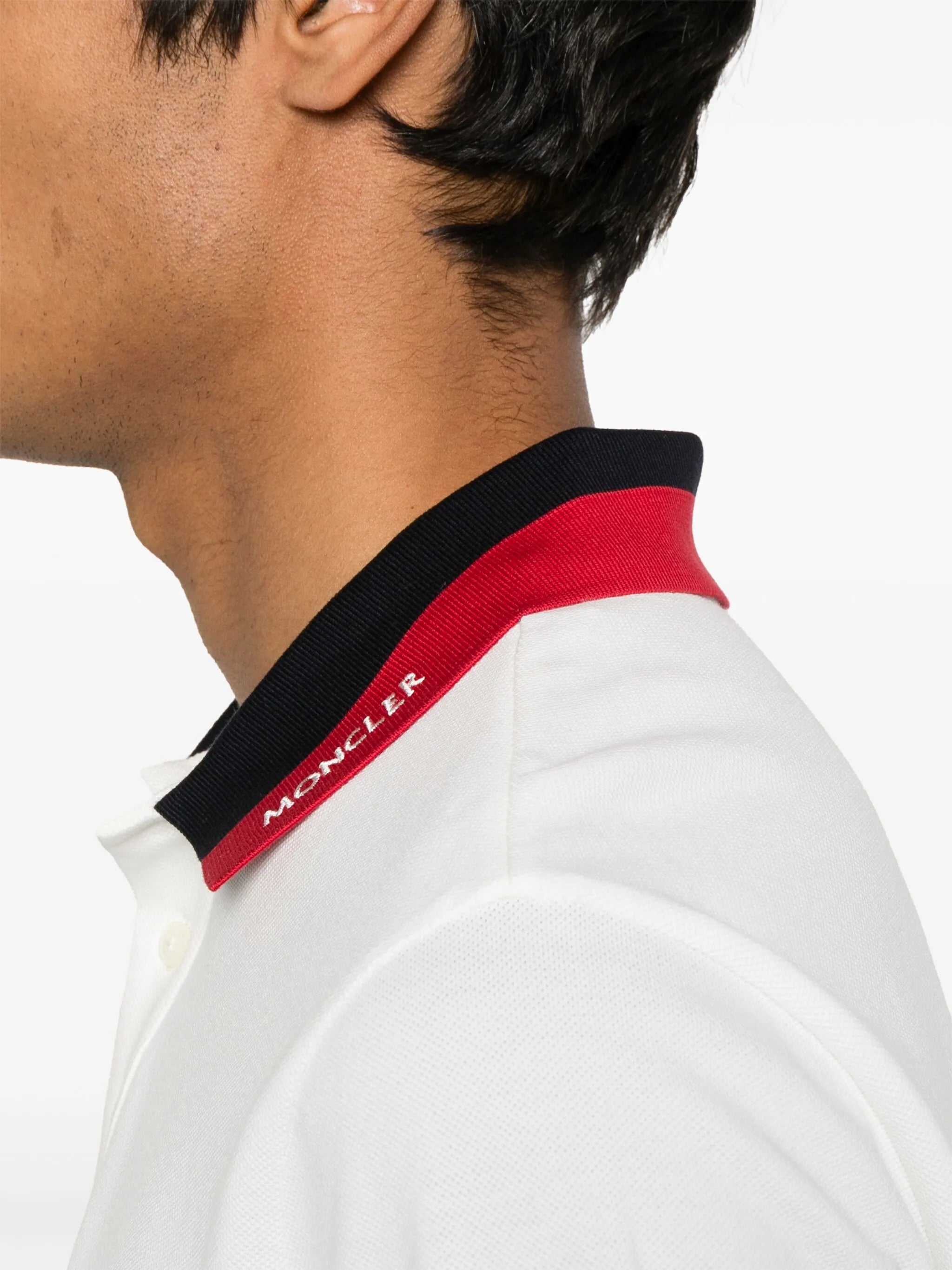embroidered-logo piqué polo shirt