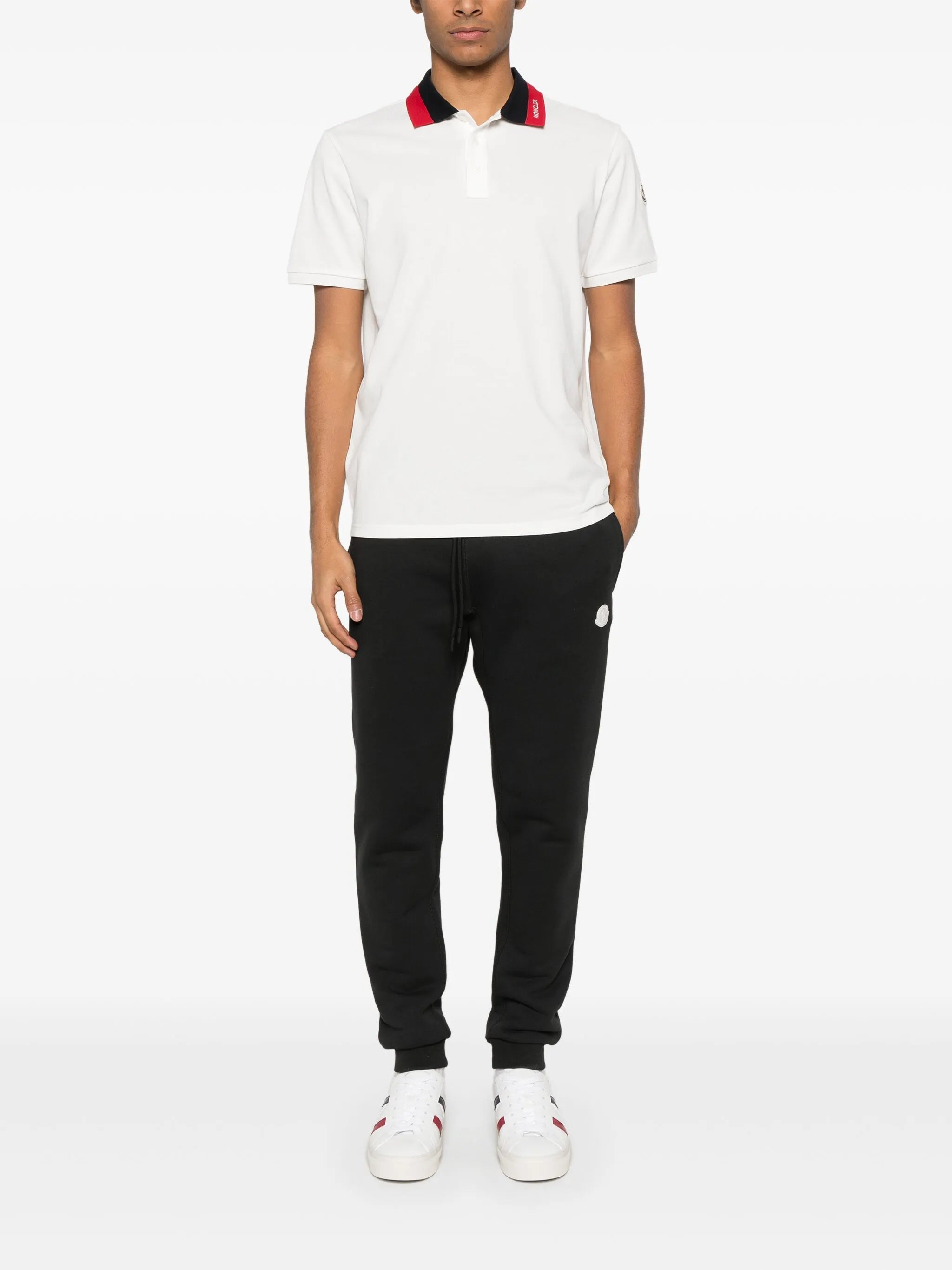embroidered-logo piqué polo shirt