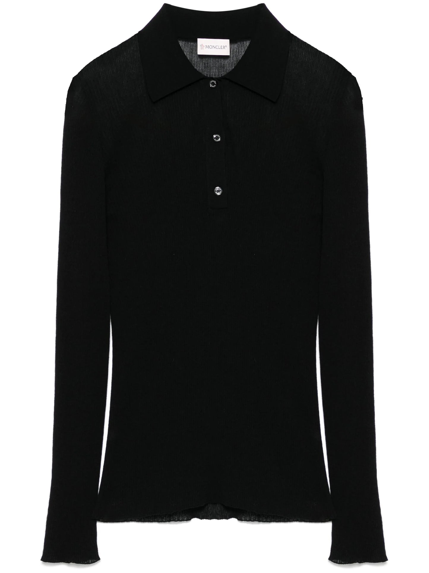 fine-ribbed polo top