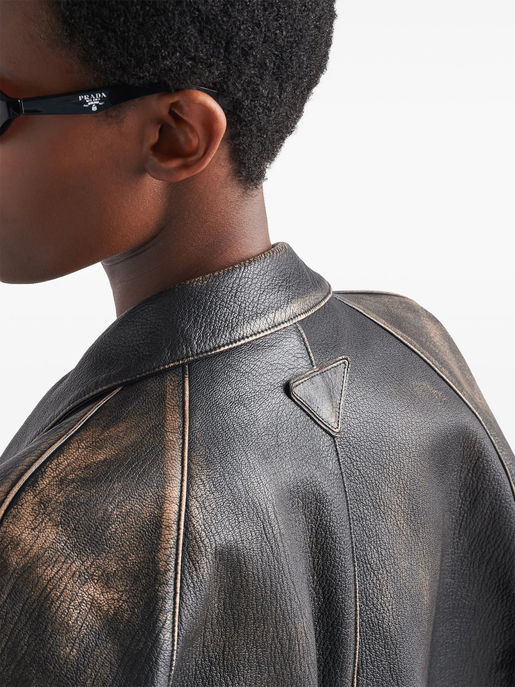 leather blouson jacket