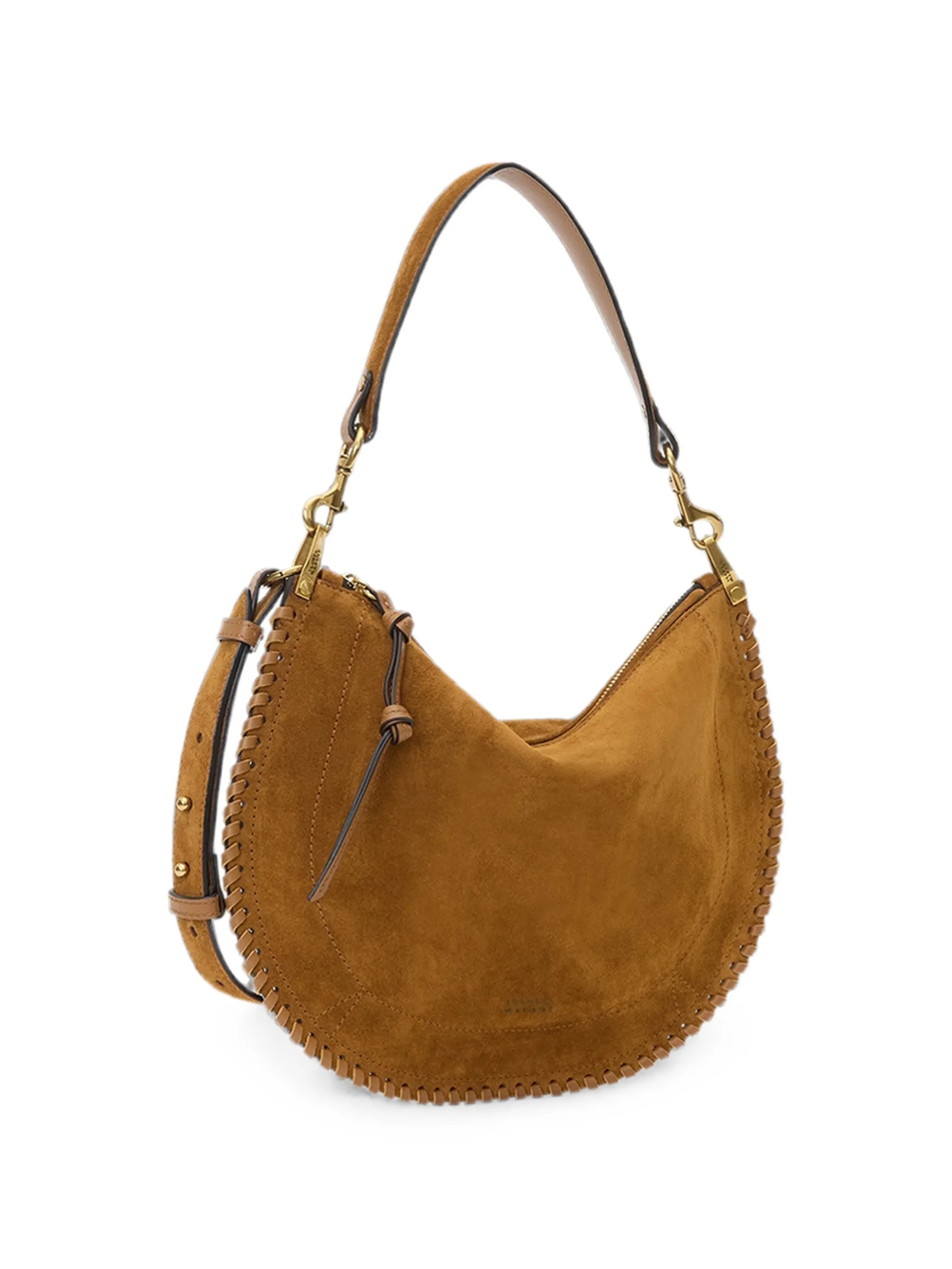 Oskan soft zipped bag in braided suede calfskin leather
