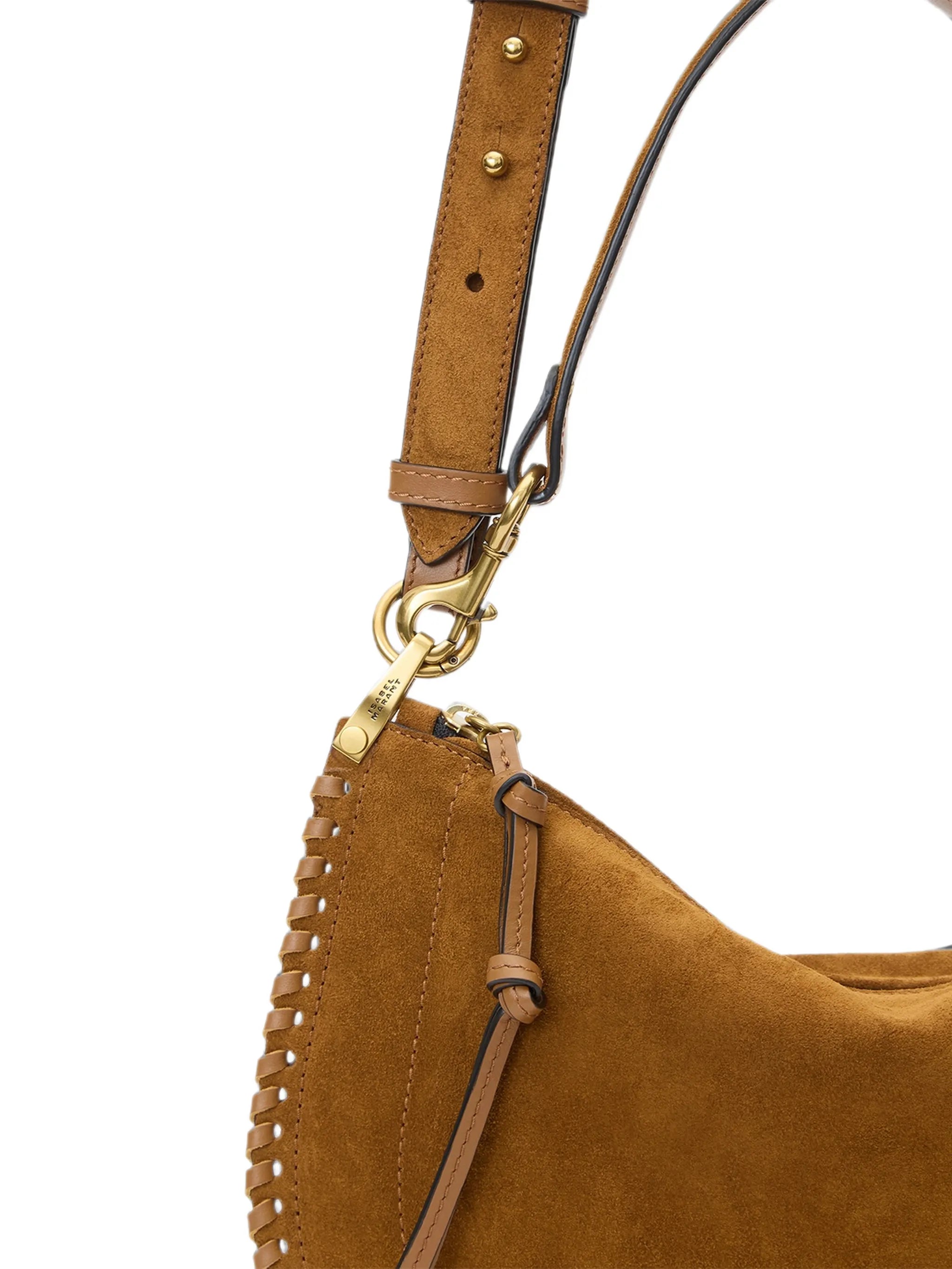 Oskan soft zipped bag in braided suede calfskin leather
