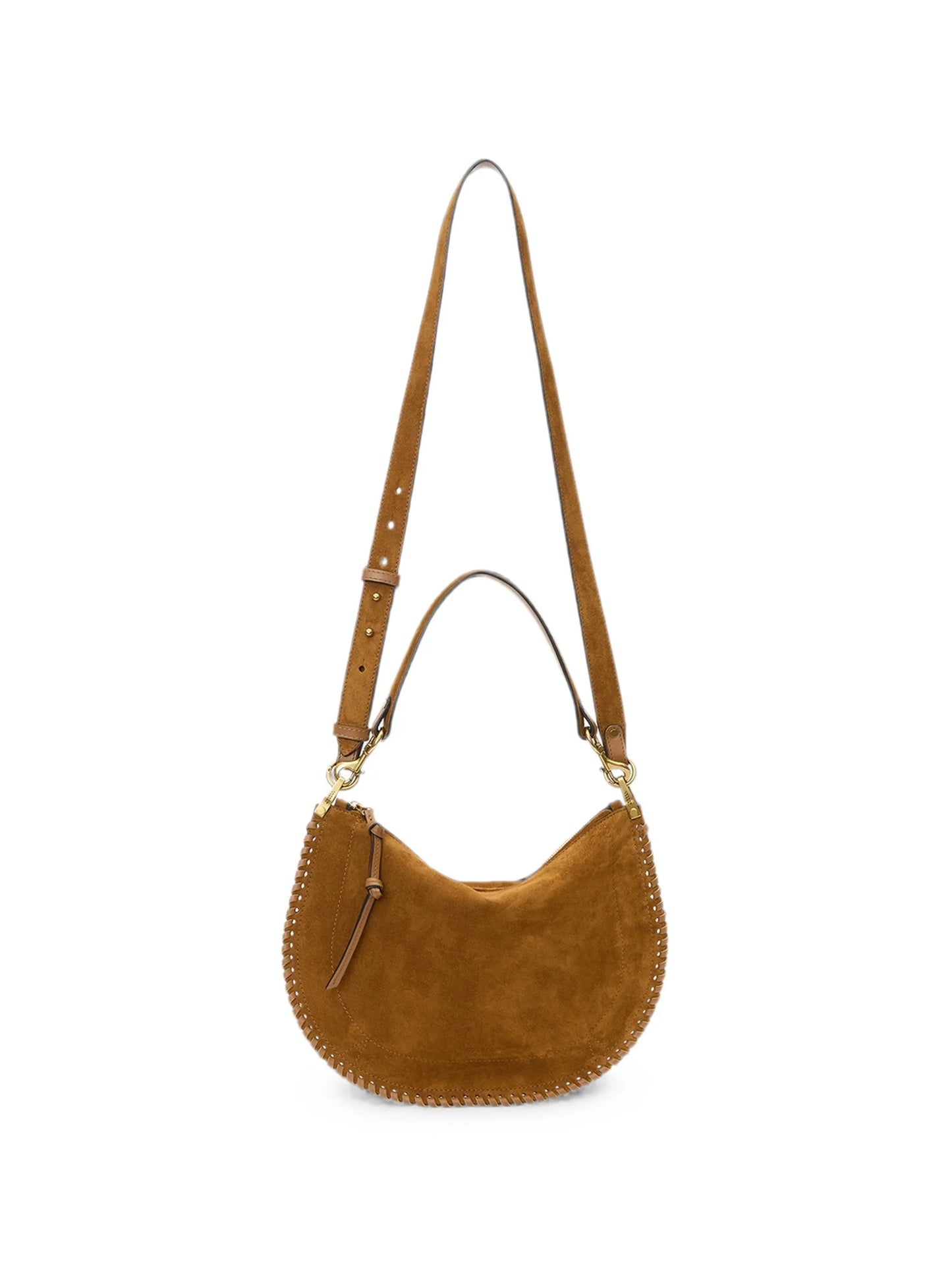 Oskan soft zipped bag in braided suede calfskin leather