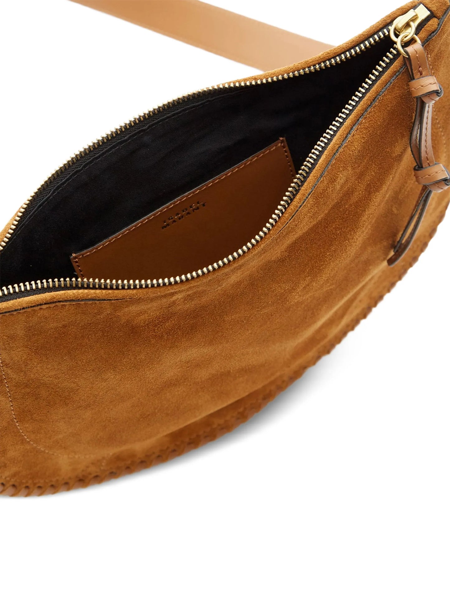 Oskan soft zipped bag in braided suede calfskin leather