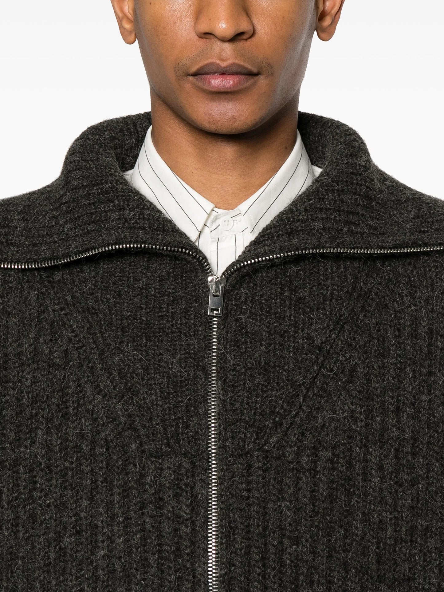 zip-up cardigan