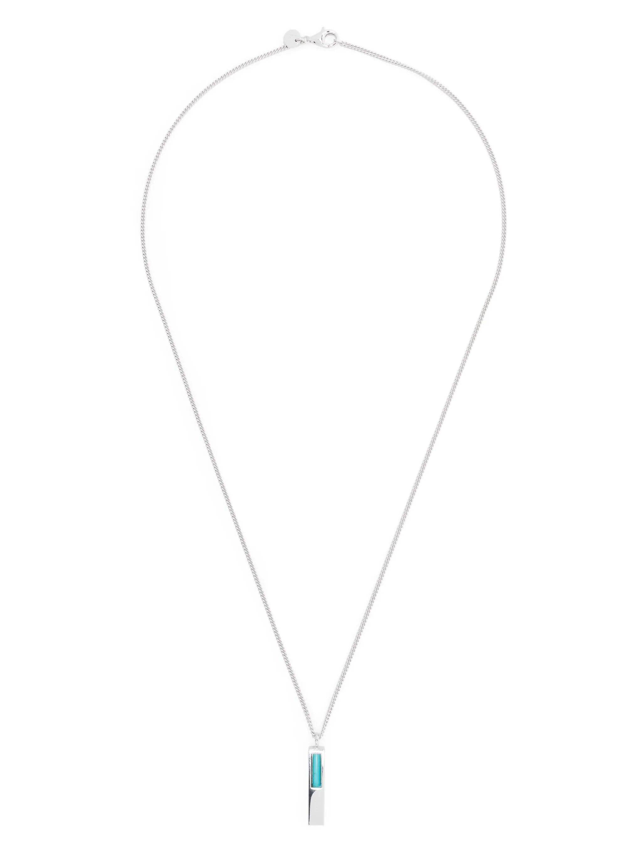 Cube-pendant turquoise necklace