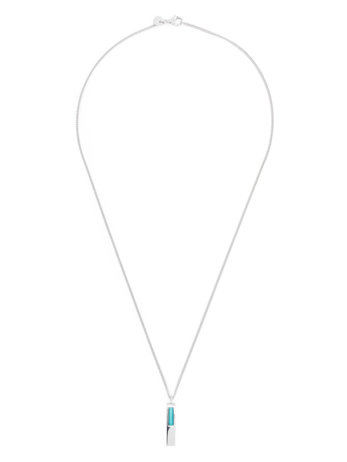 Cube-pendant turquoise necklace