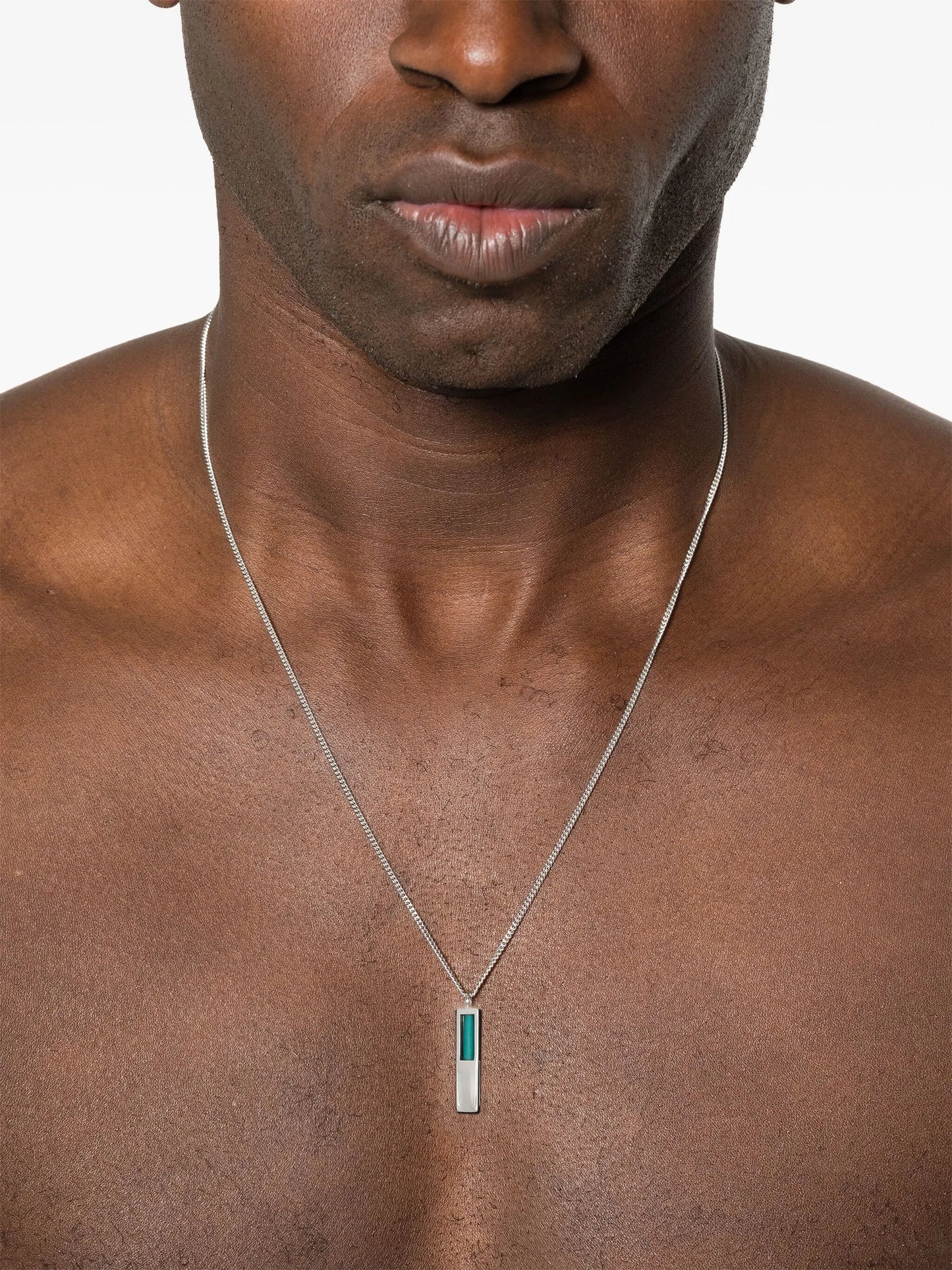 Cube-pendant turquoise necklace