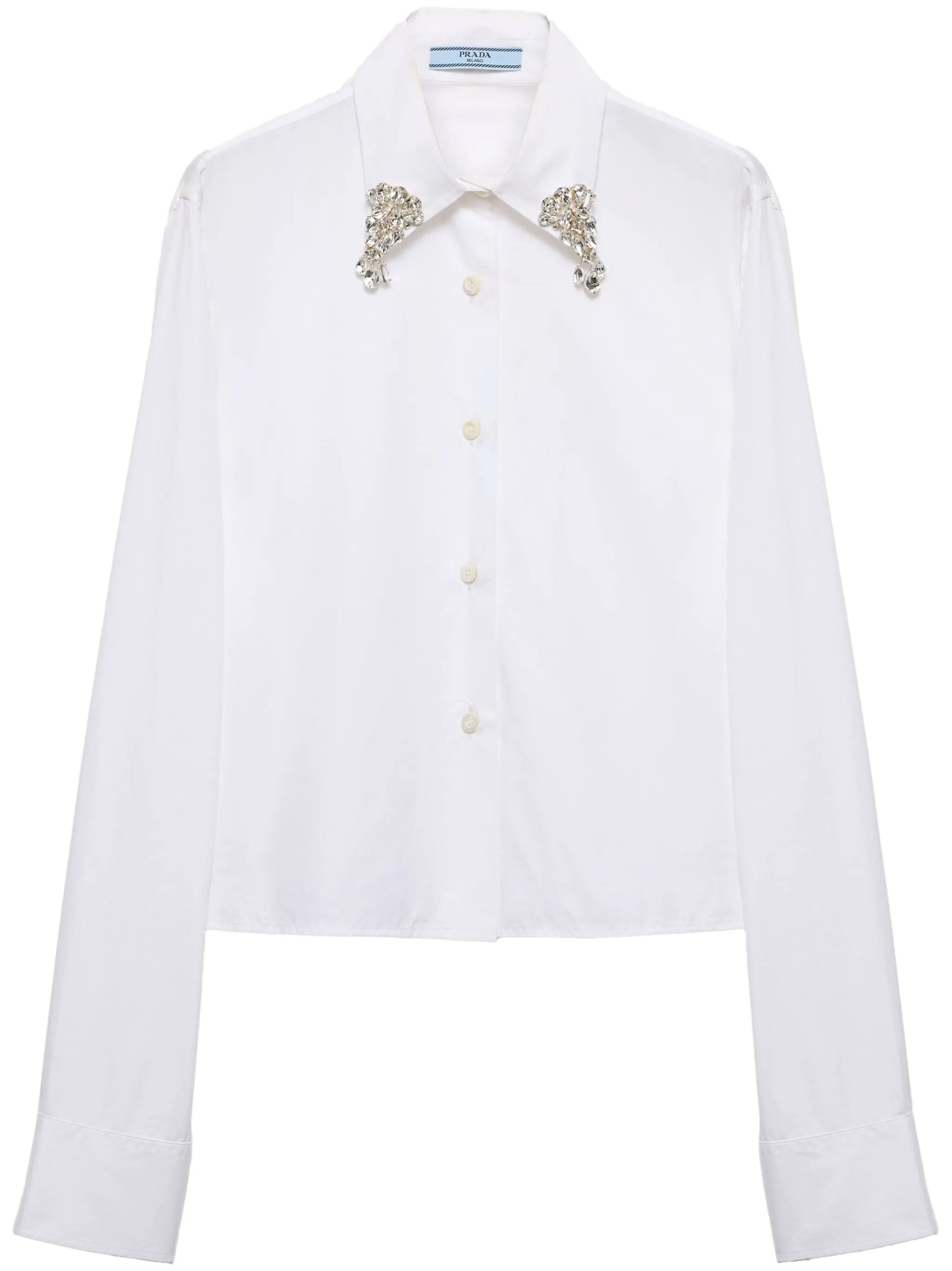 crystal-embellished poplin shirt