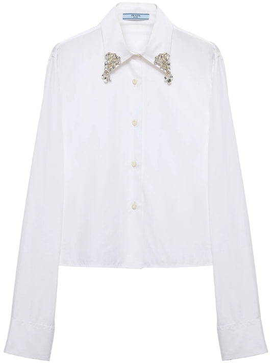 crystal-embellished poplin shirt