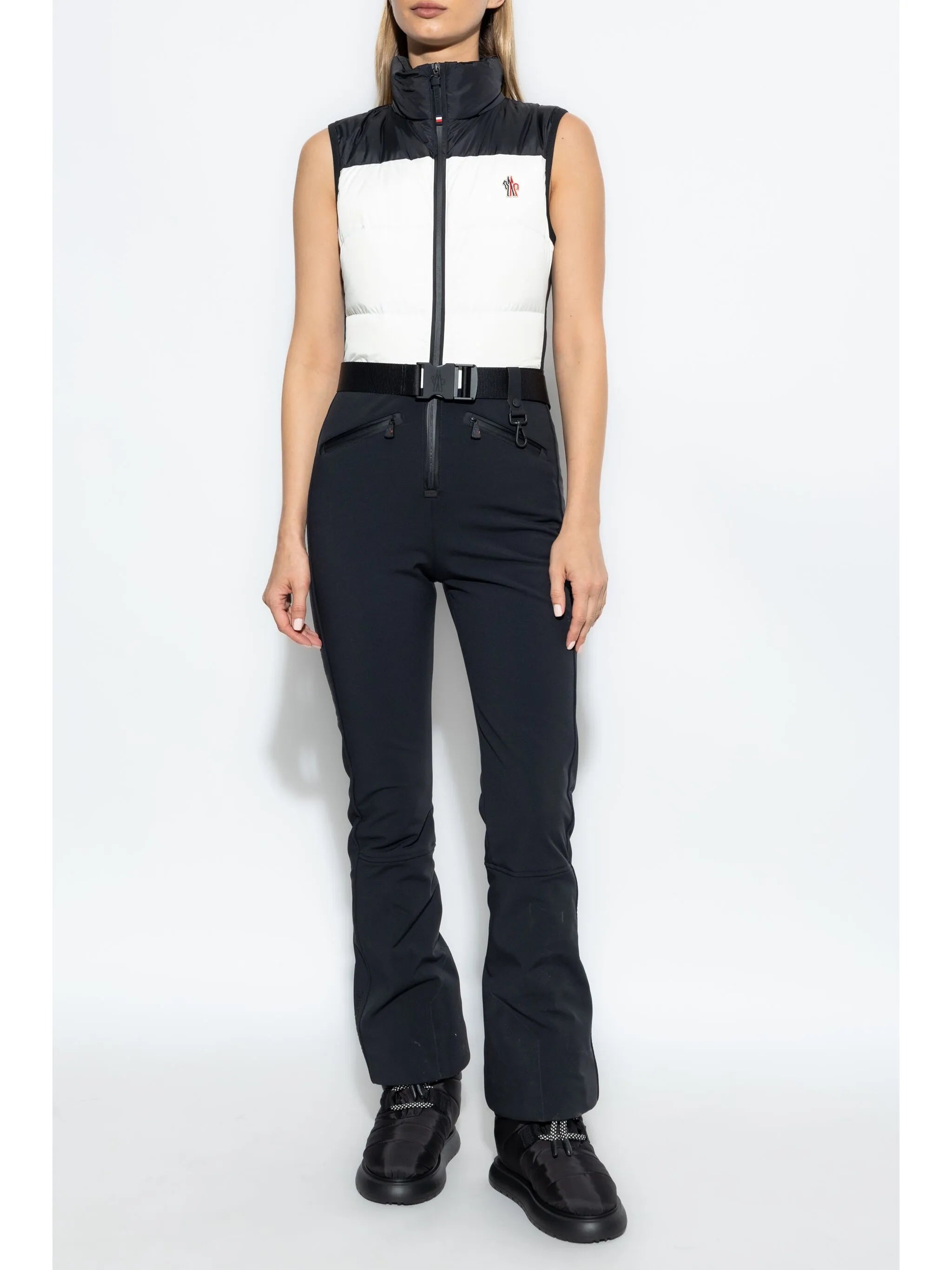 down-filled ski suit