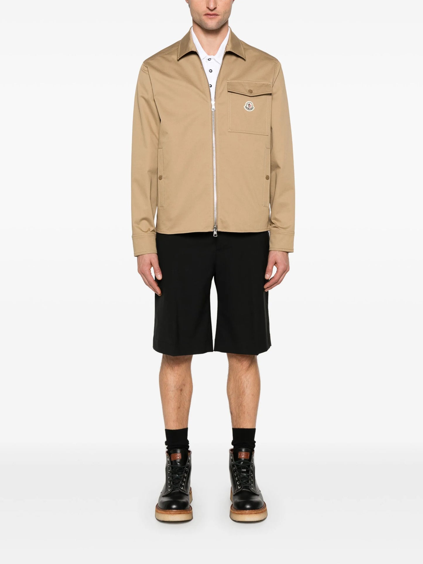 gabardine cotton shirt jacket