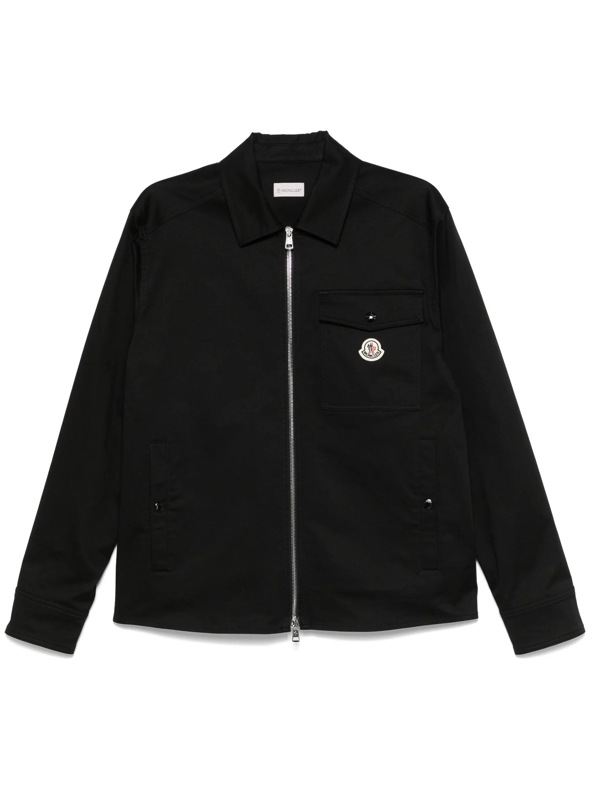 zip-up gabardine shirt jacket