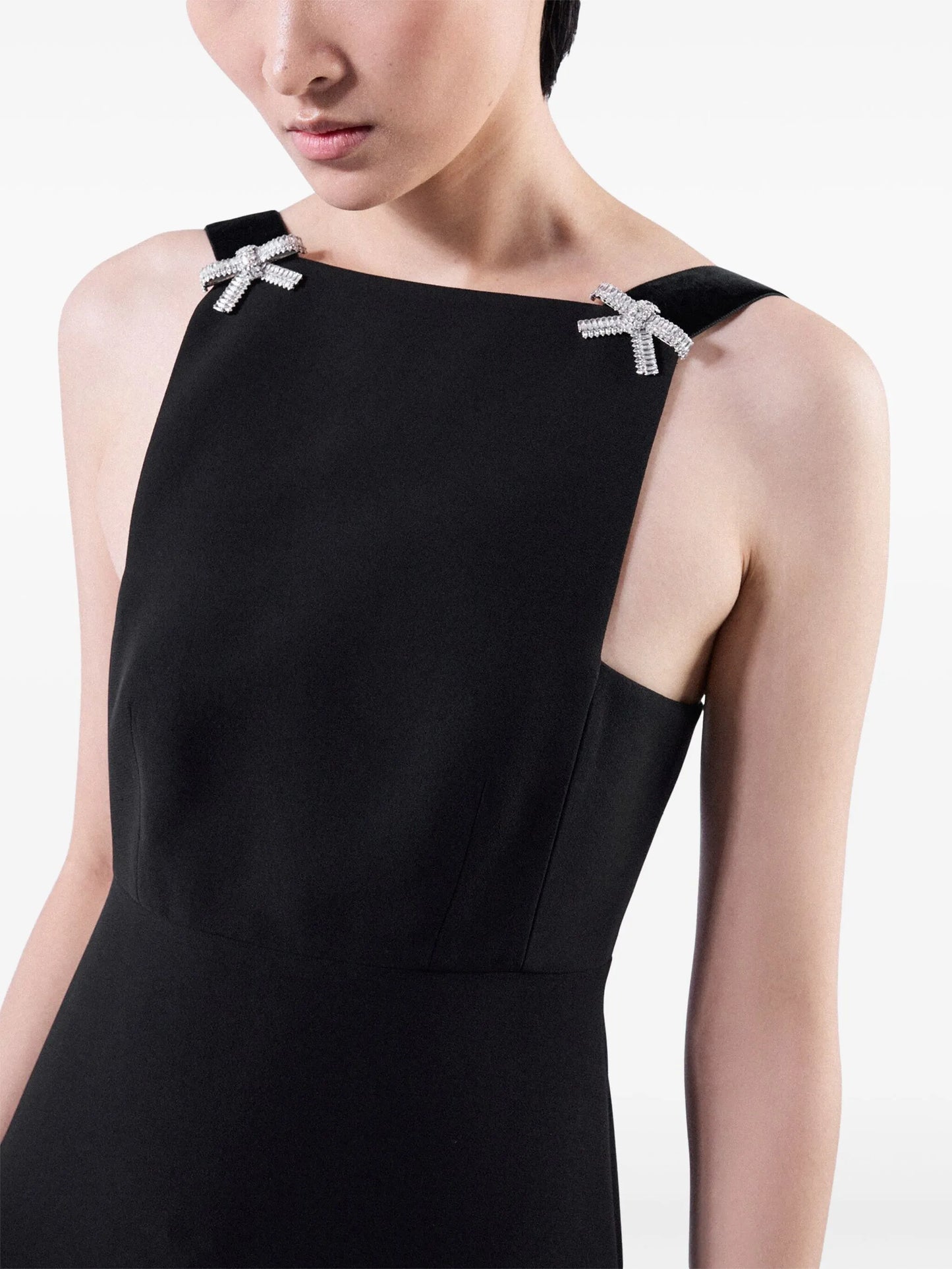 embroidered cady mini dress
