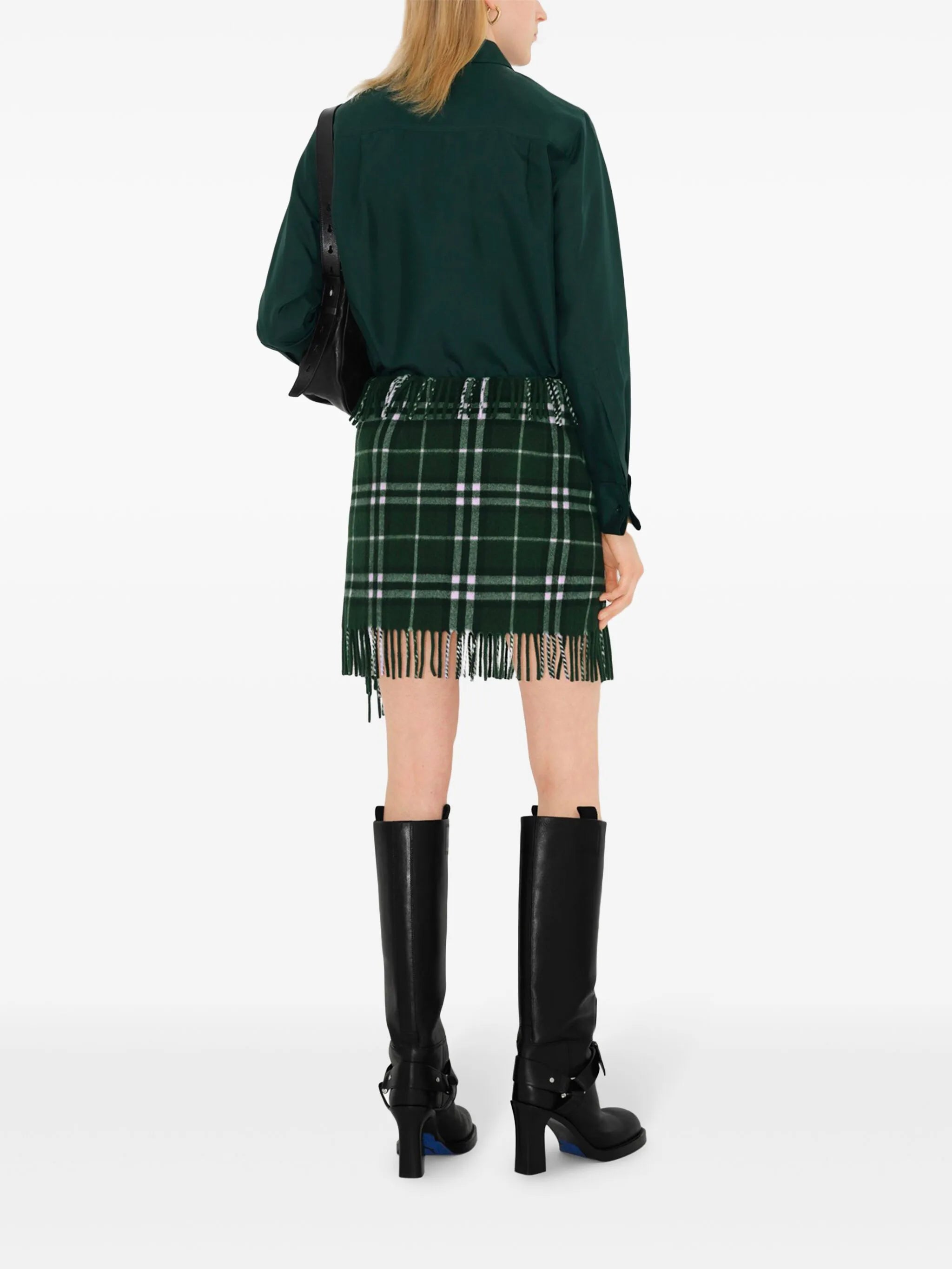 checked mini skirt