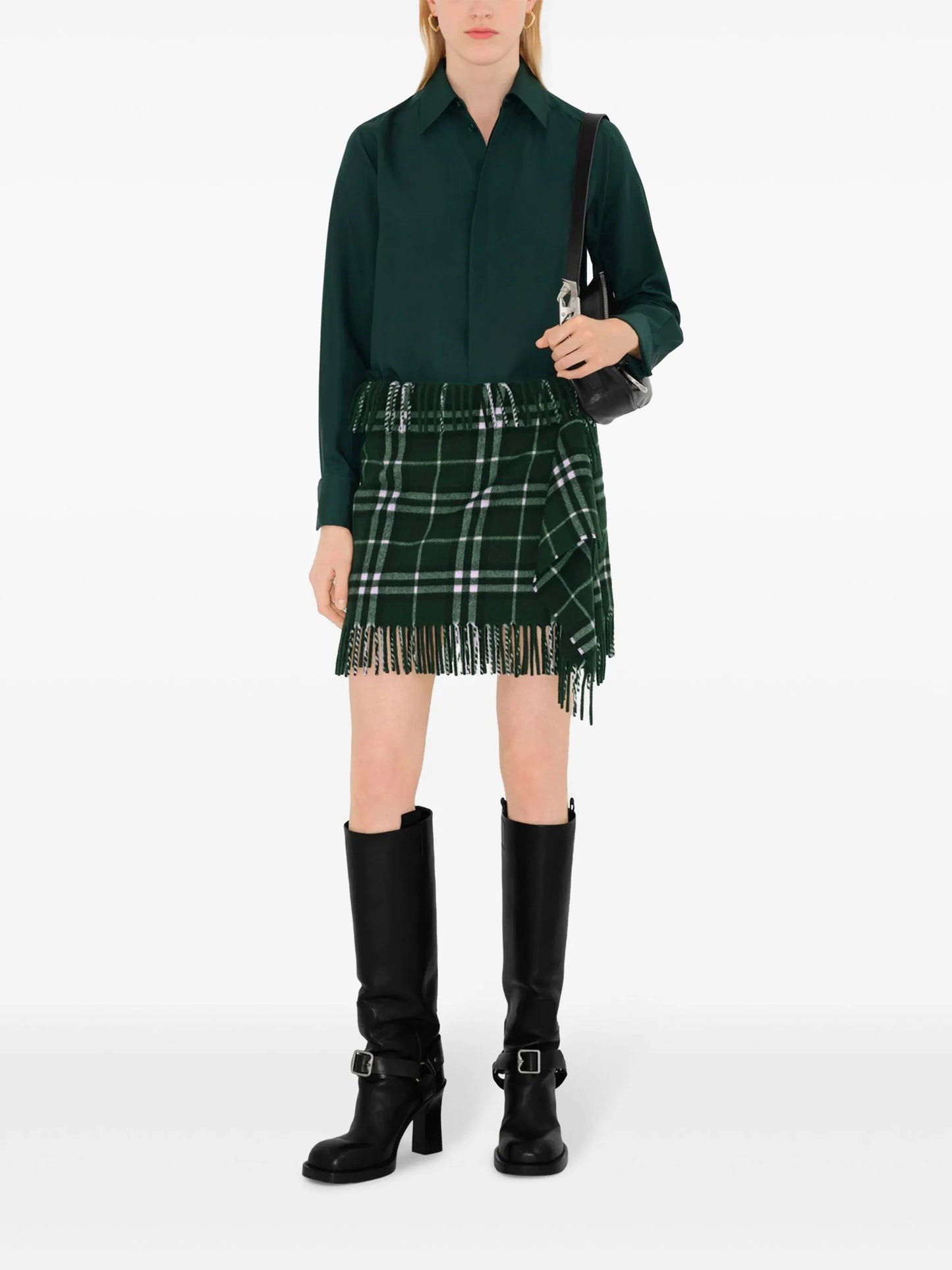 checked mini skirt