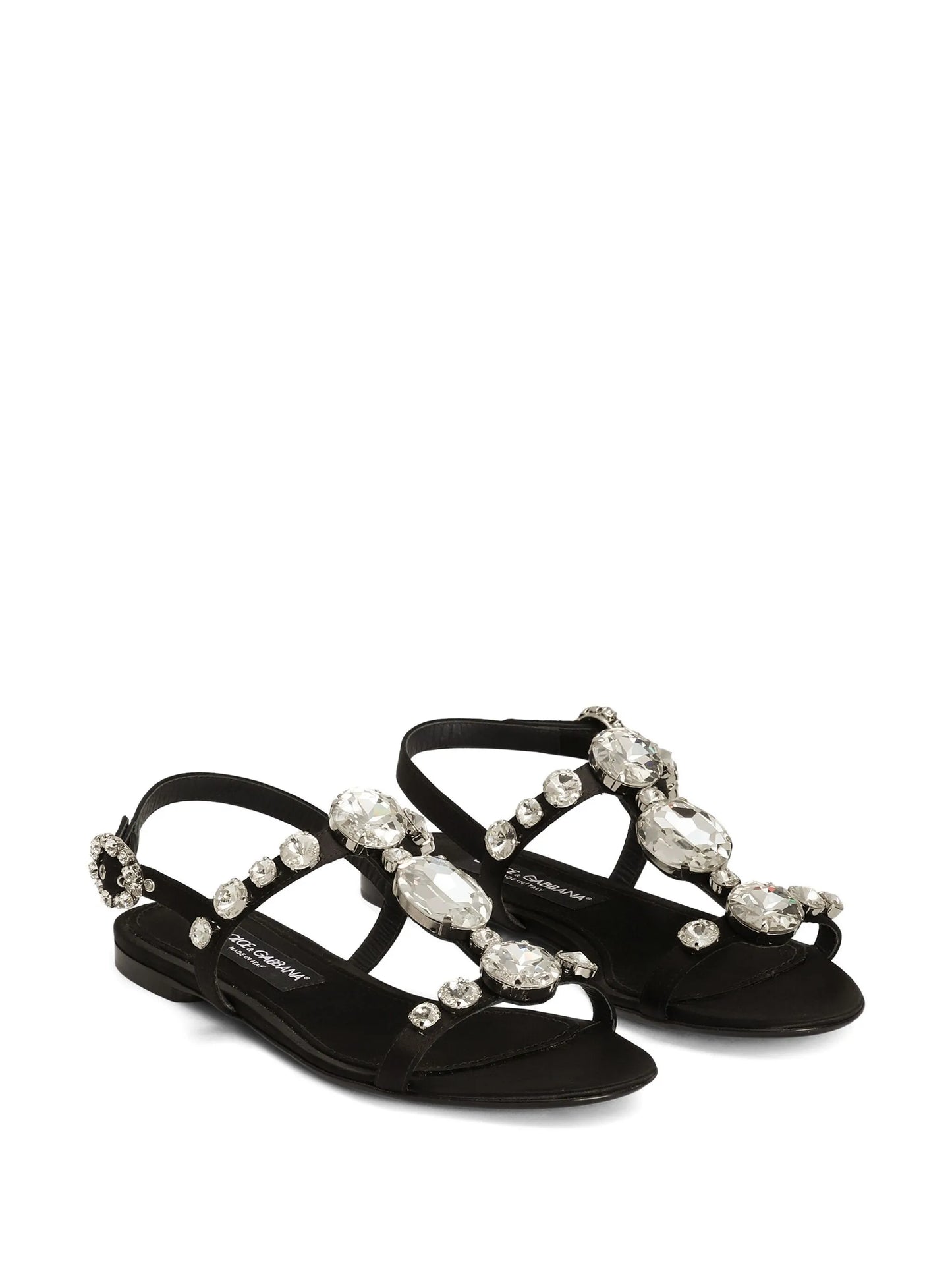 crystal-embellished satin sandals