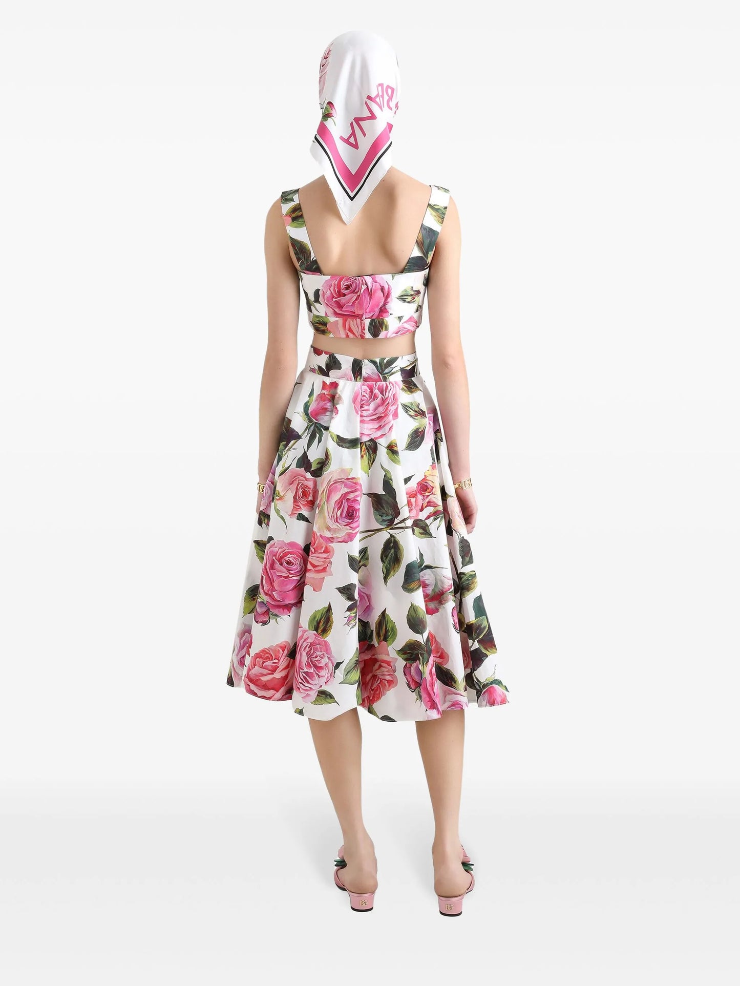 floral-print midi skirt