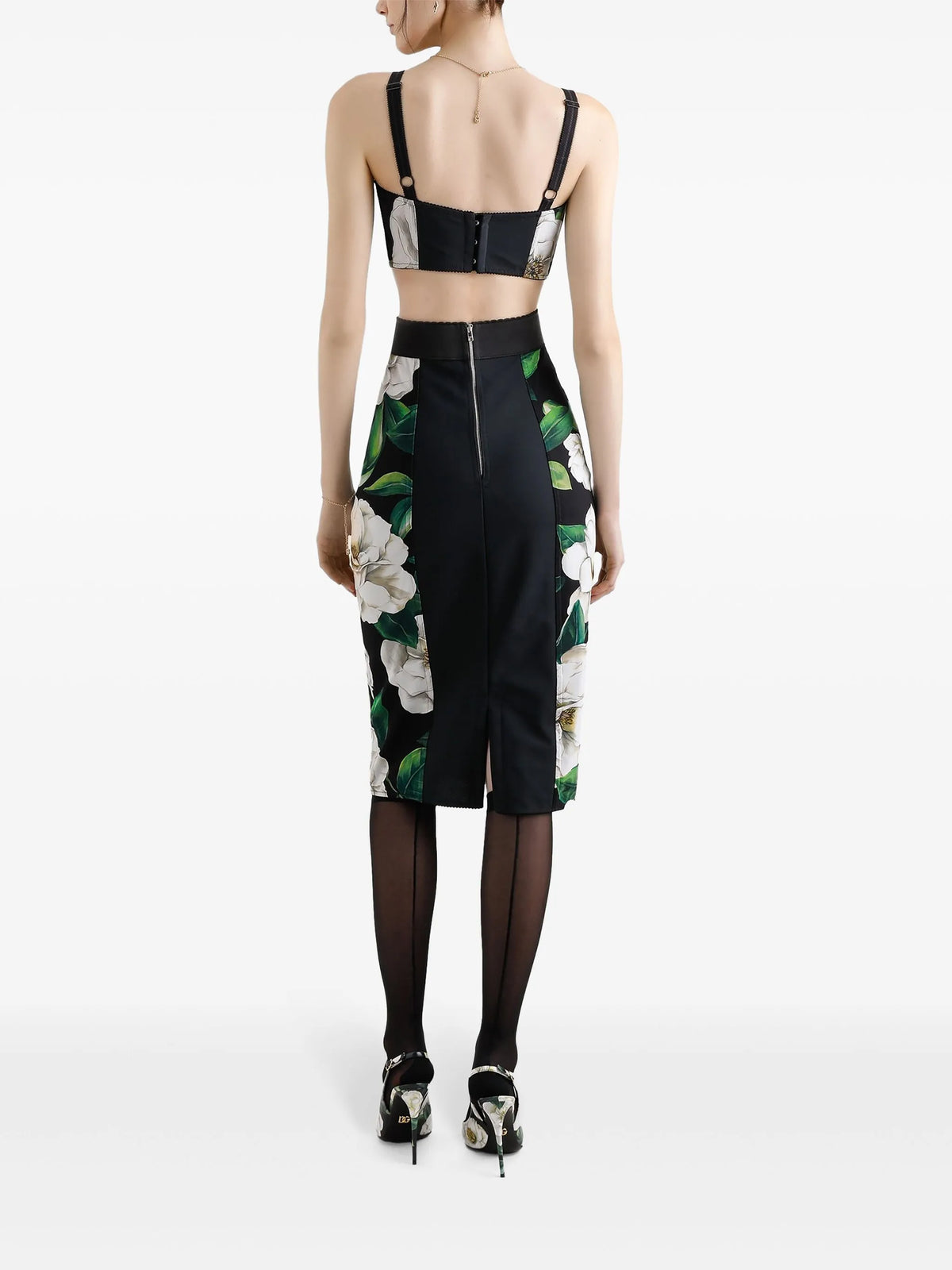floral-print skirt