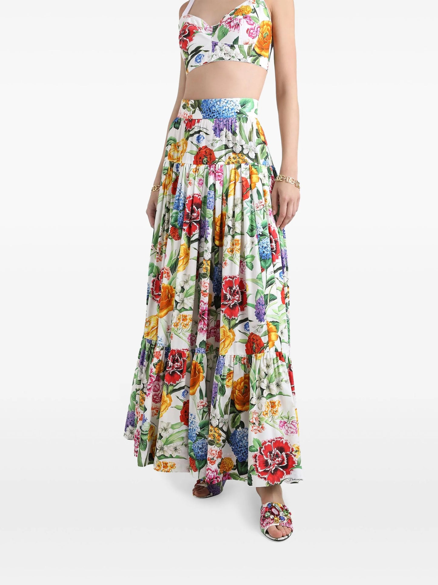floral-print maxi skirt