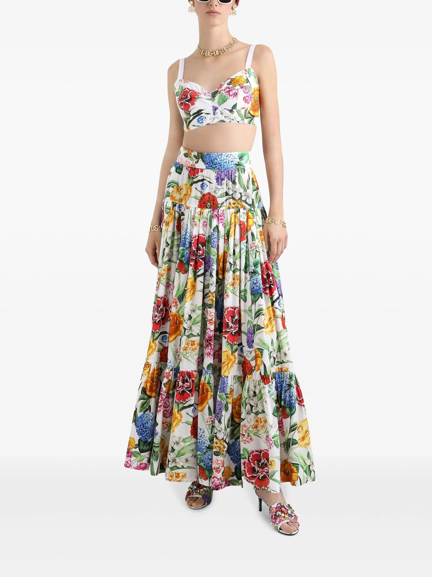 floral-print maxi skirt