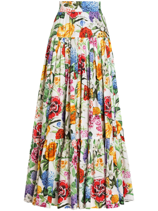 floral-print maxi skirt