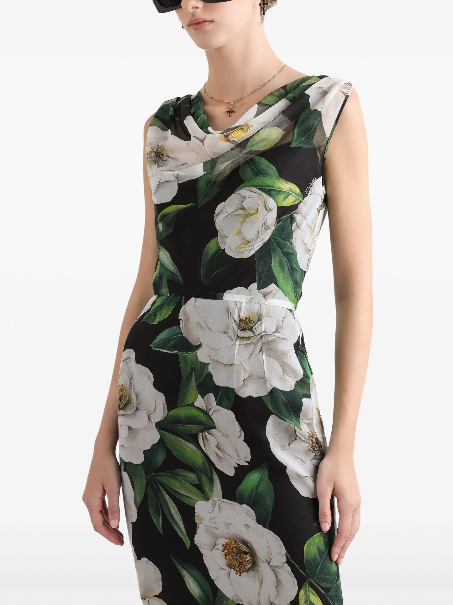 floral-print mini dress