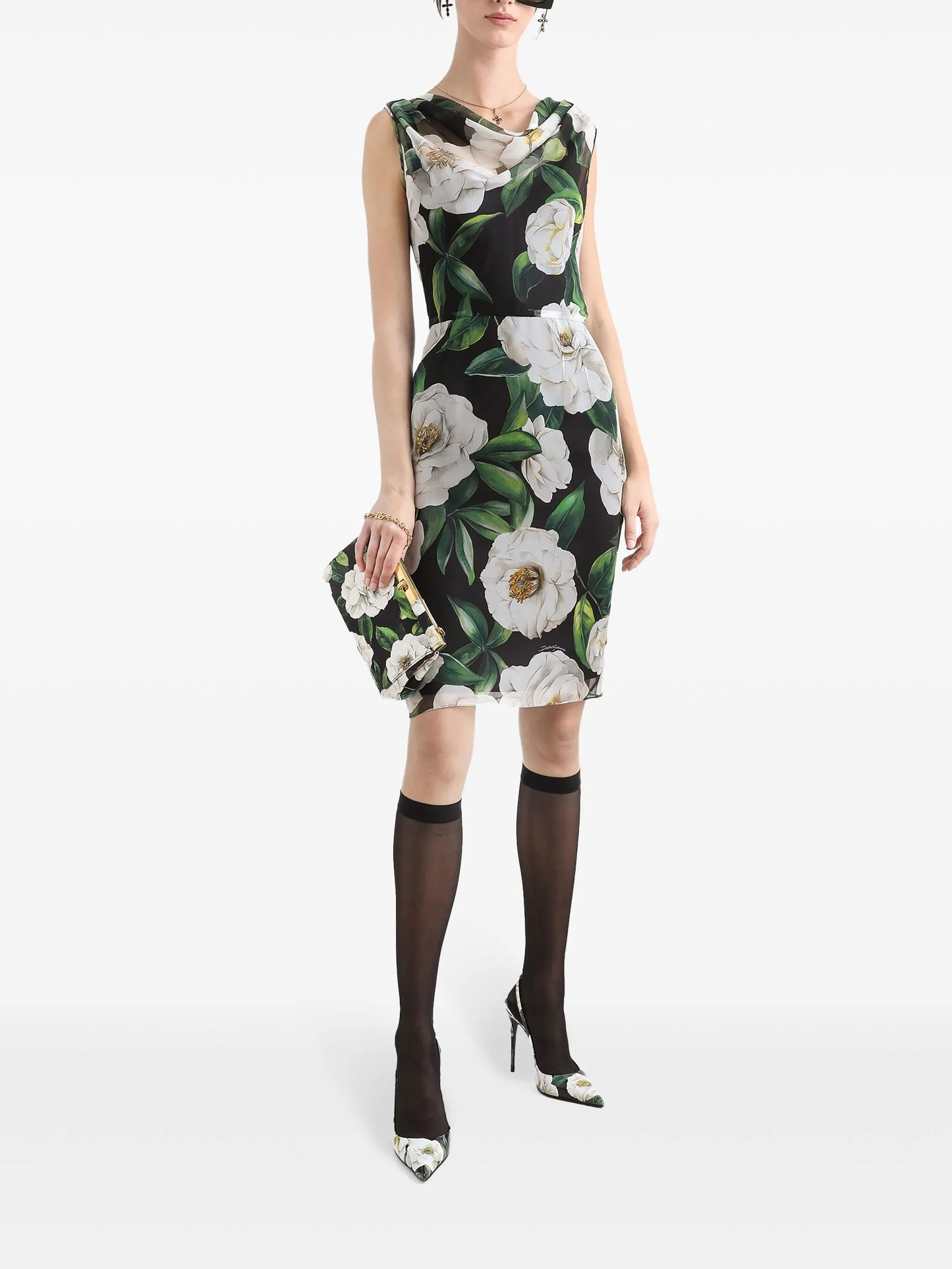 floral-print mini dress