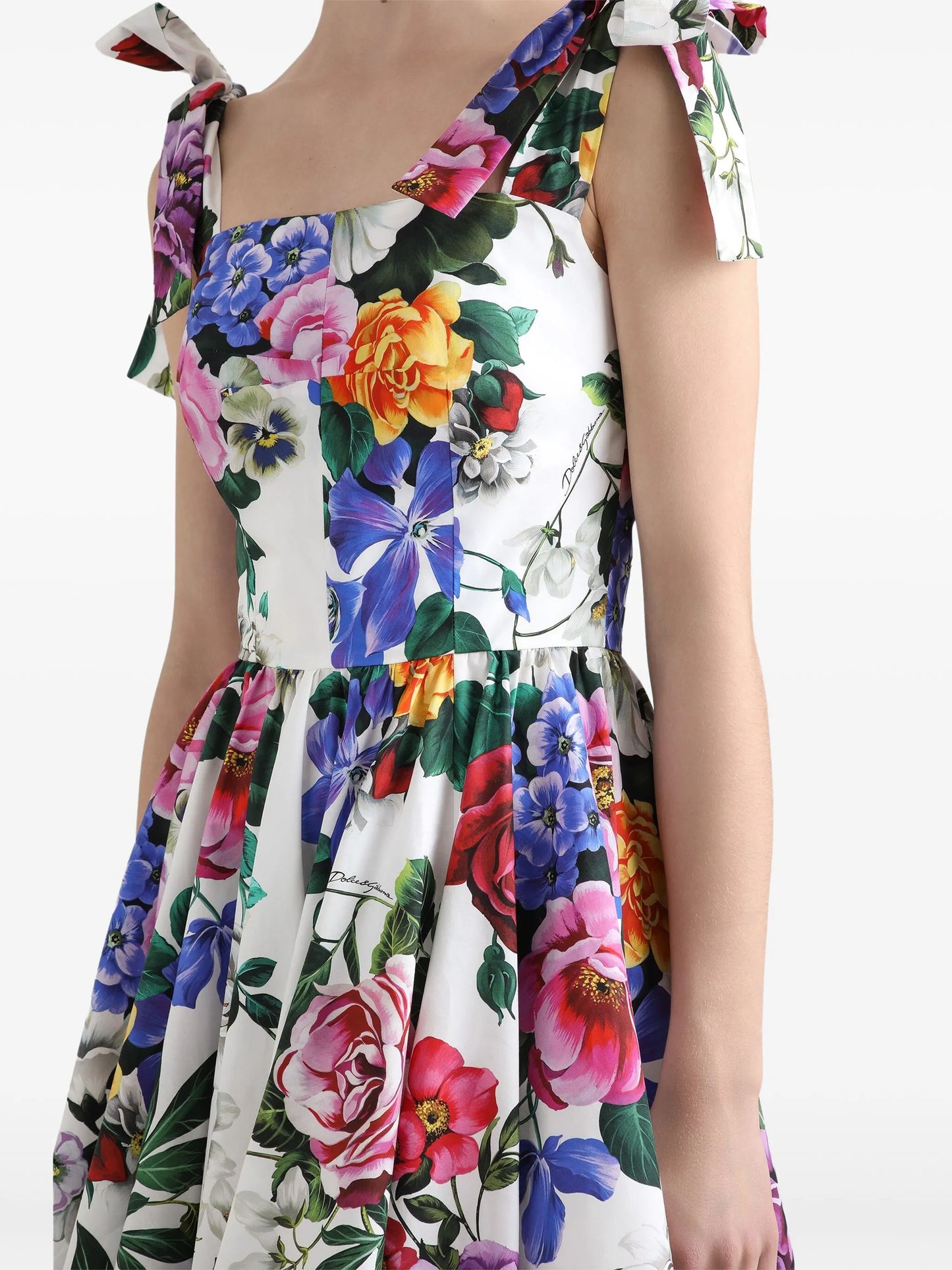 floral-print mini dress