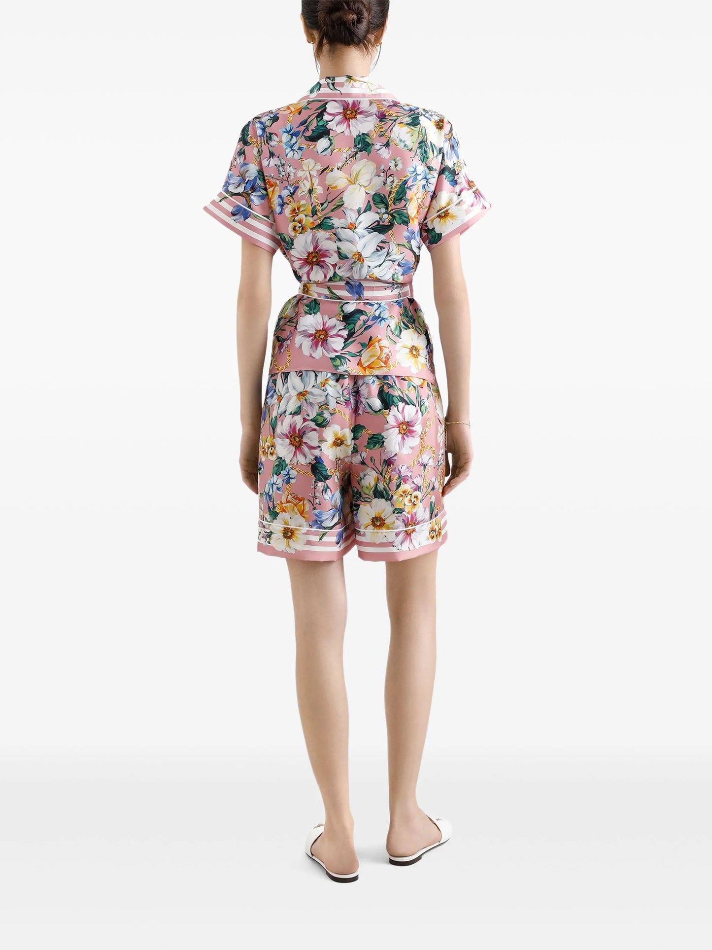 floral-print satin shorts