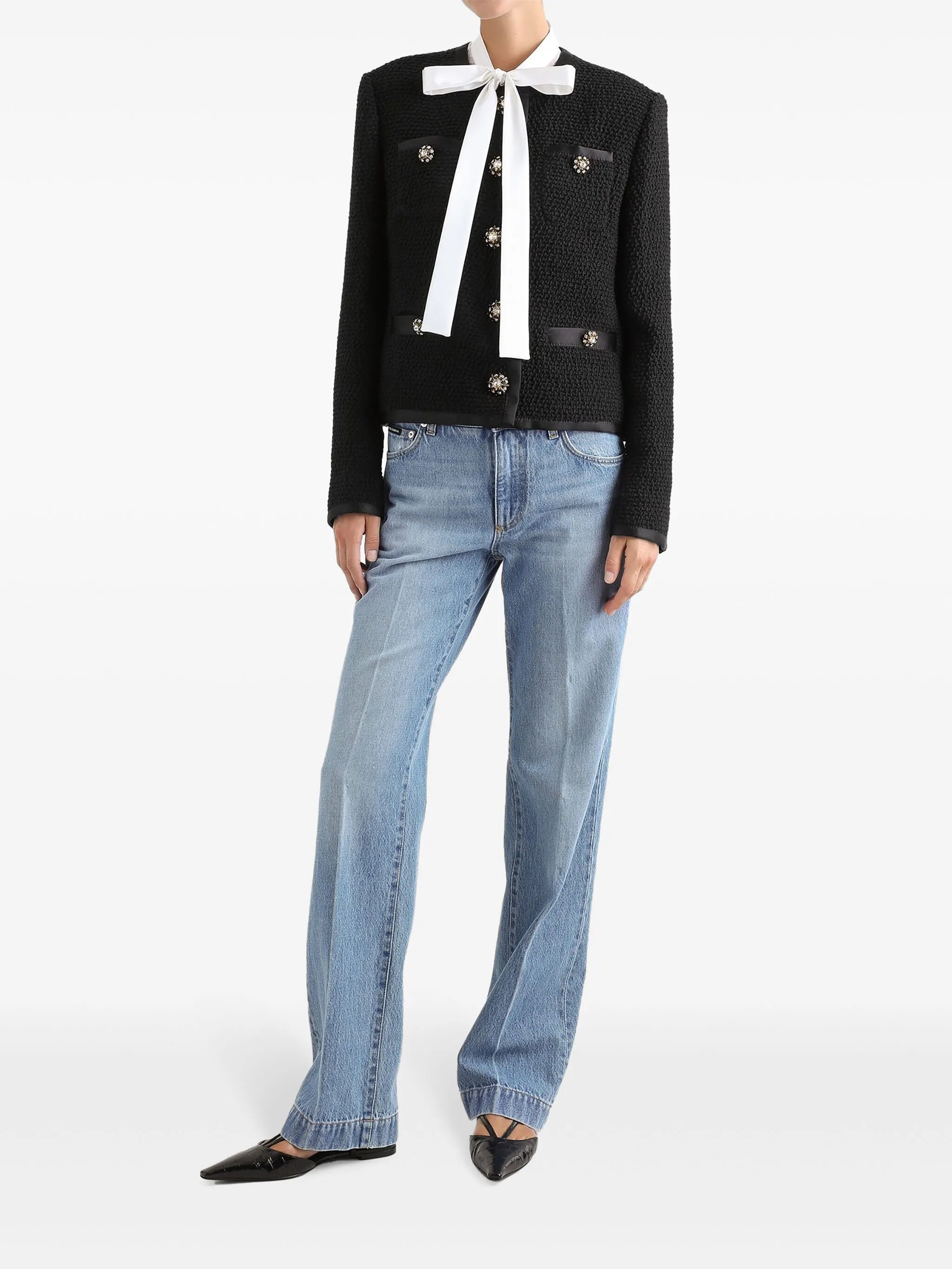 pressed-crease jeans