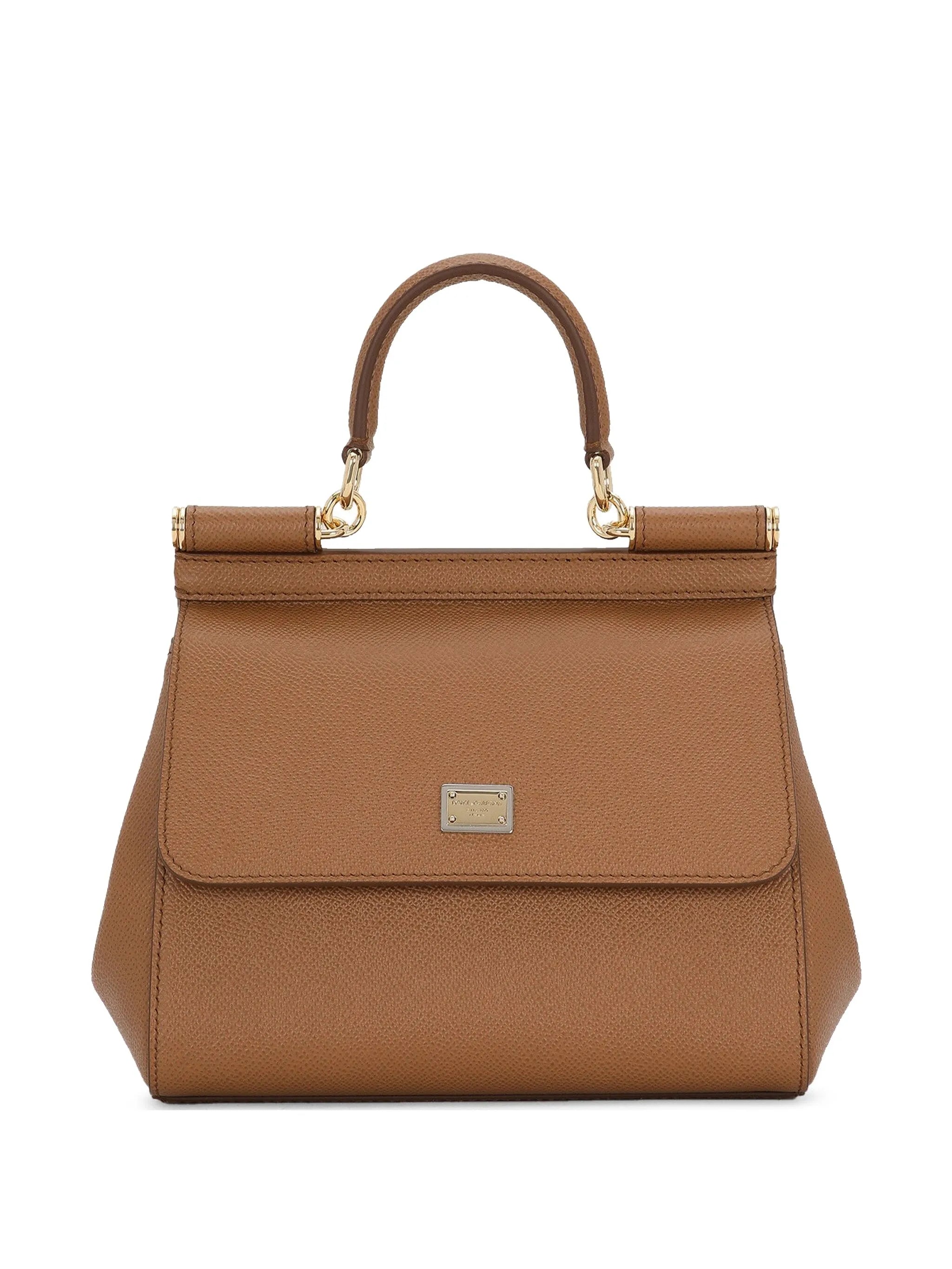 small Sicily grained leather tote bag