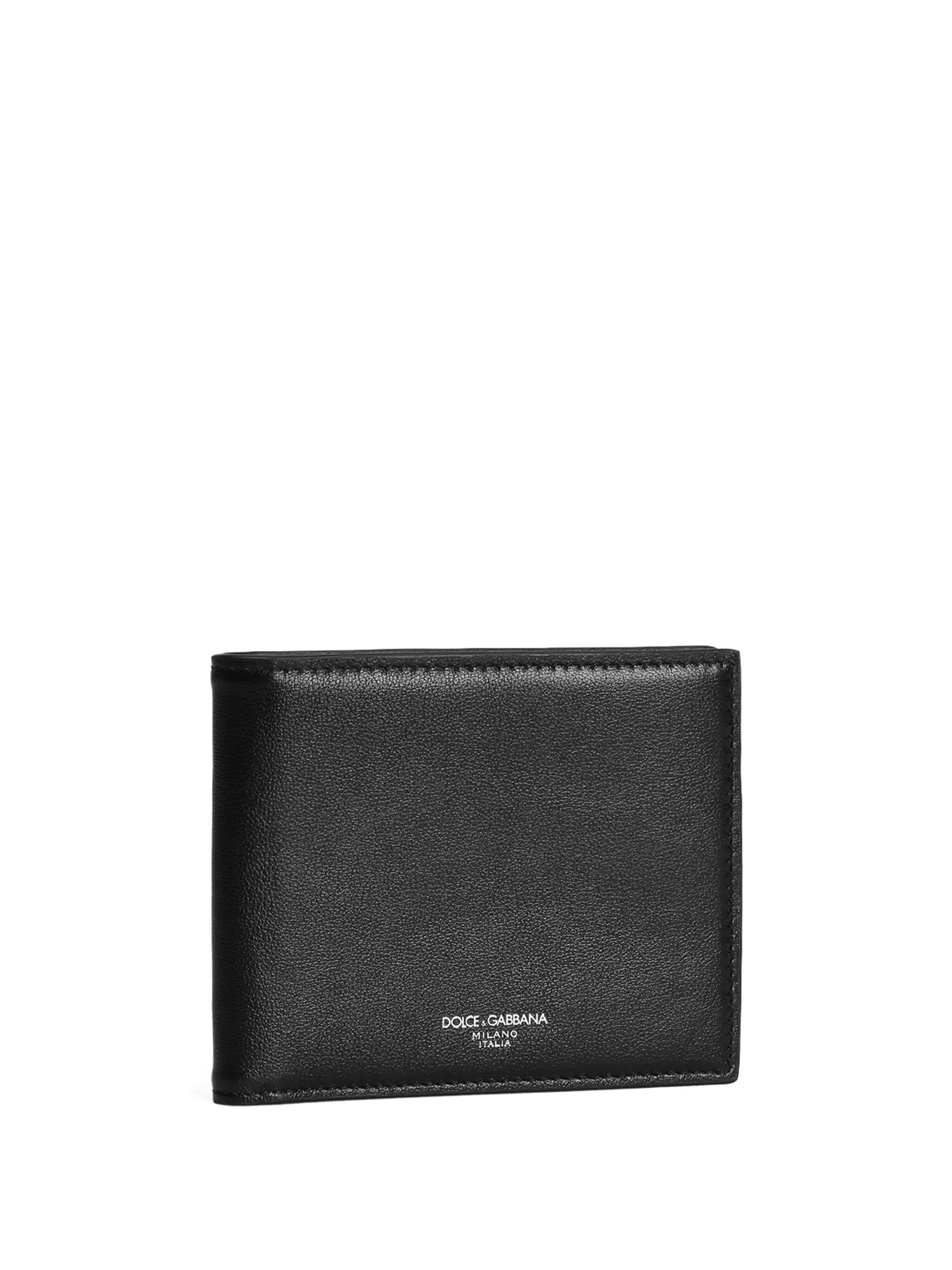 logo-print leather wallet