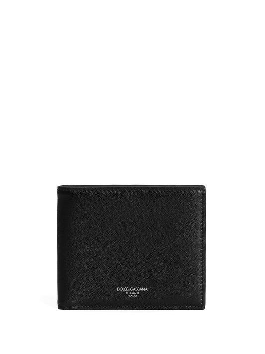 logo-print leather wallet