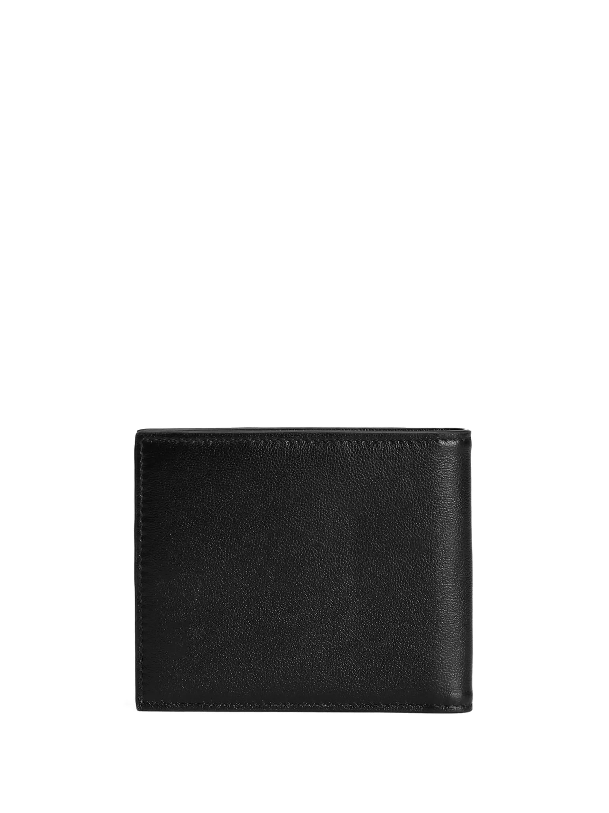logo-print leather wallet