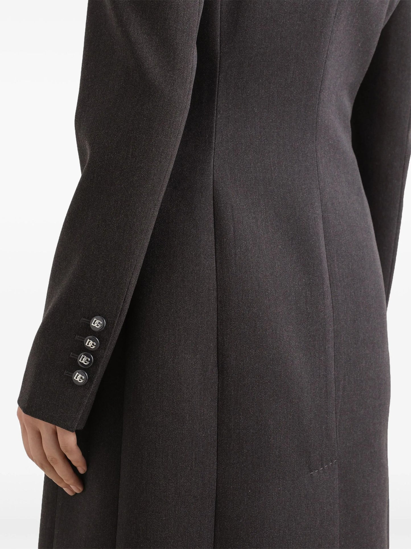 double-breasted padded-hips coat