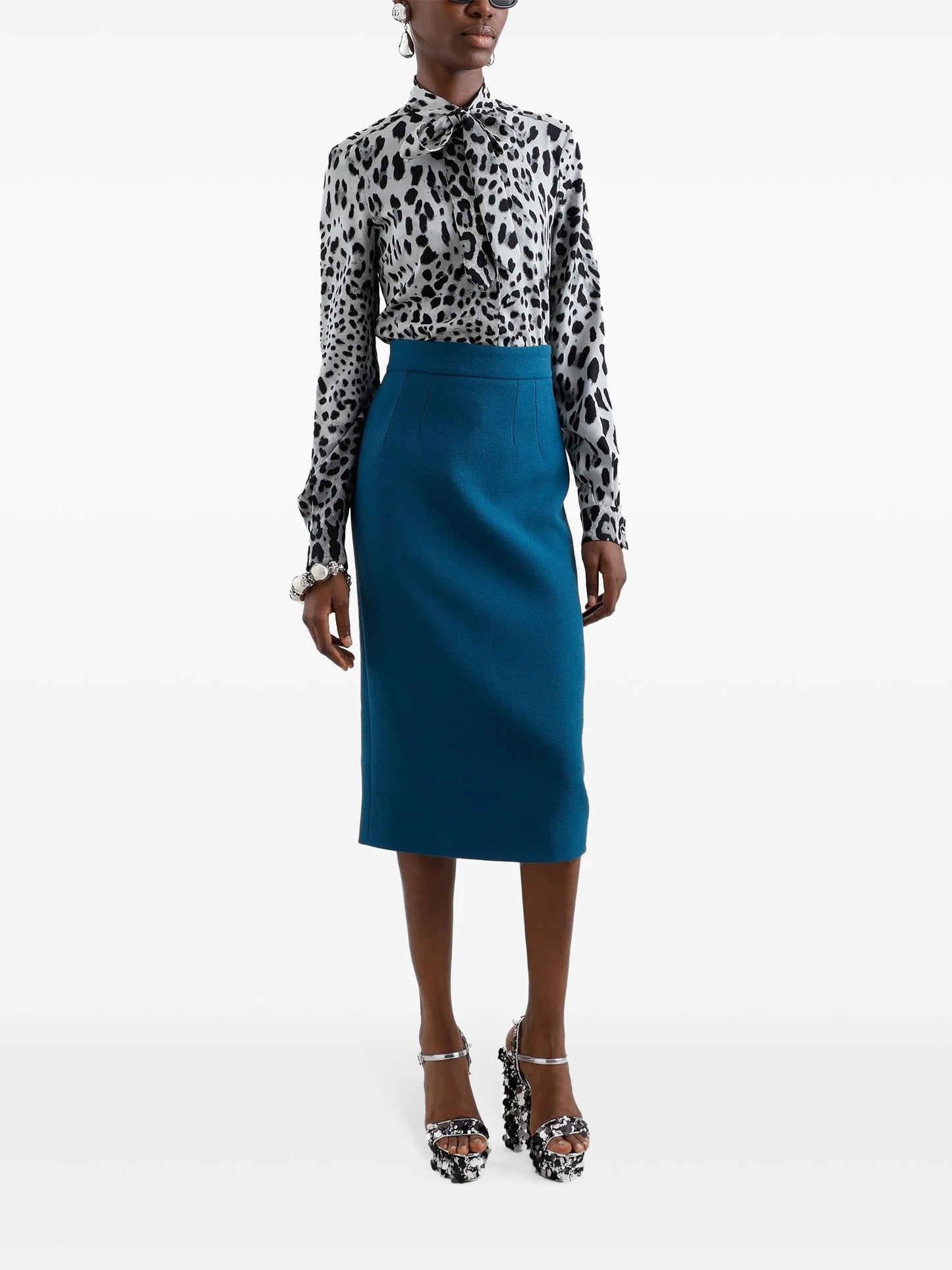 animal-print blouse